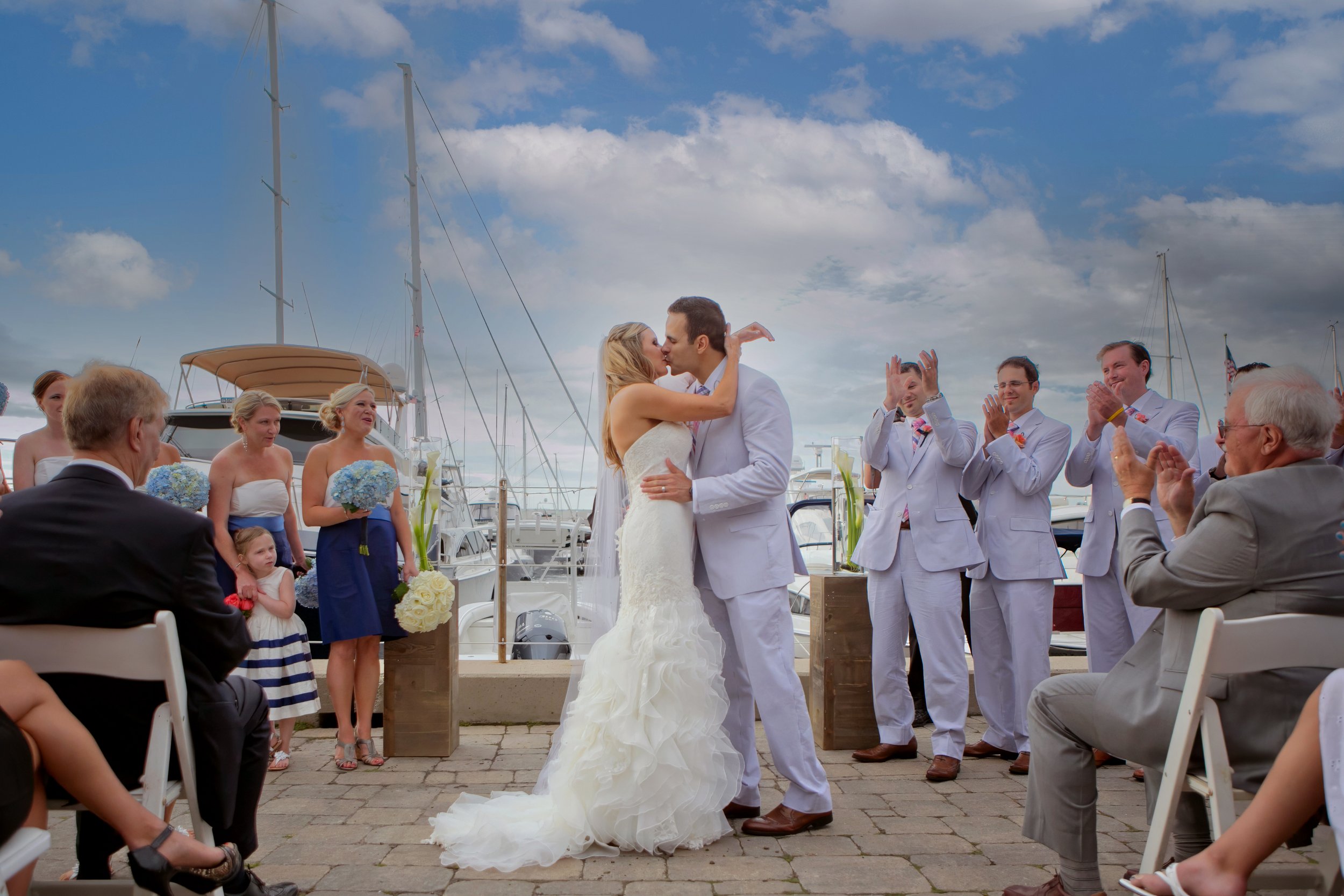 First Kiss as Husband and Wife on The Bohlin Docks