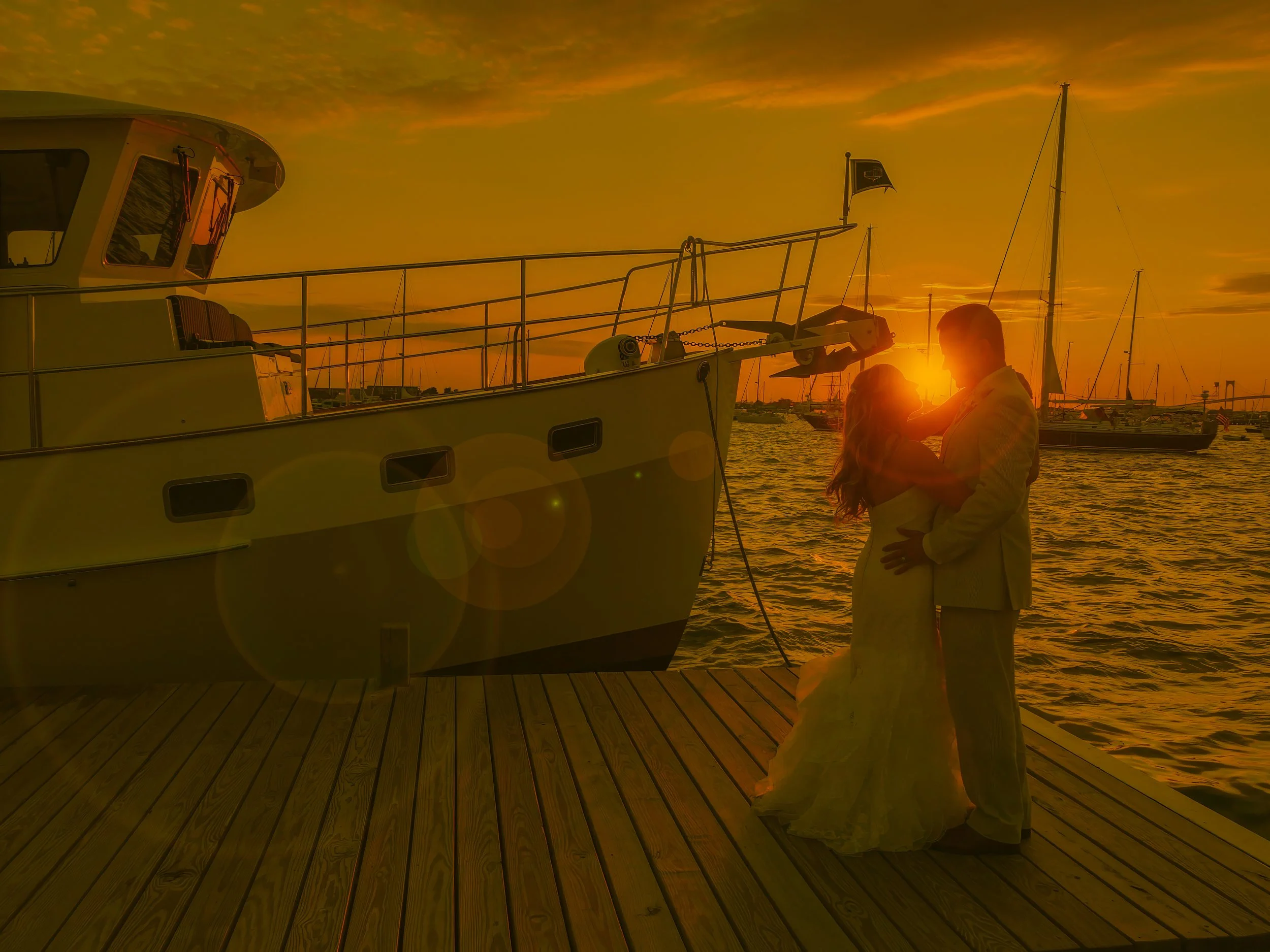 Velvety Sunset on the Docks at Newport Yachting Center