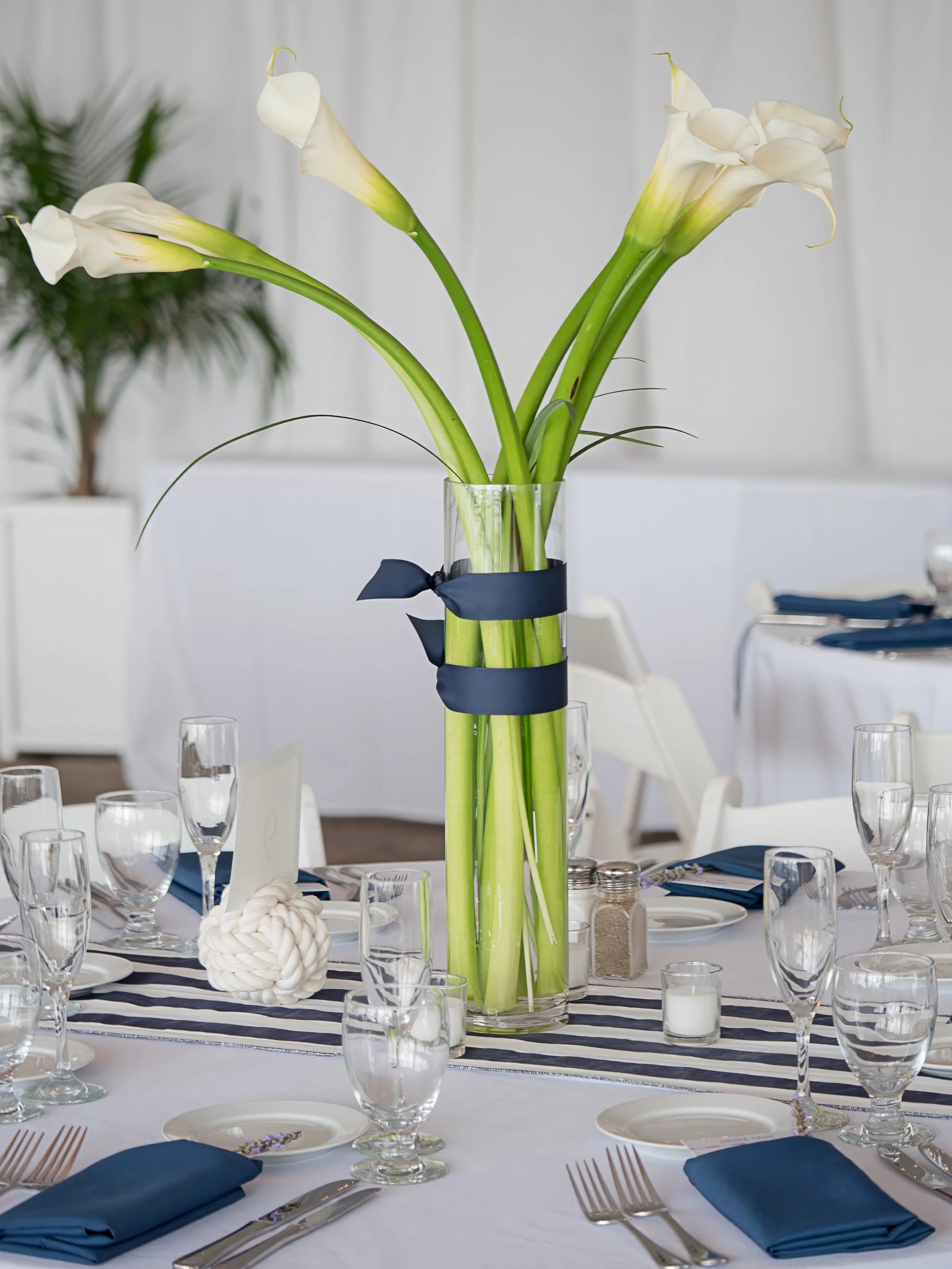 Tented Wedding Reception Decor at Newport Yachting Center