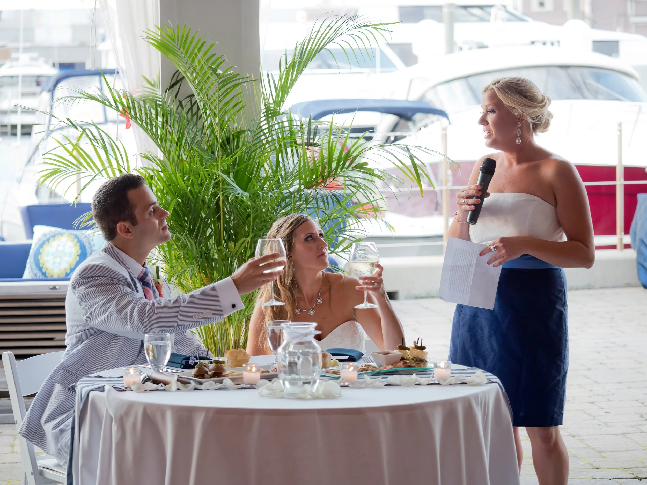 Bridesmaid Toast at Newport Yachting Center Wedding