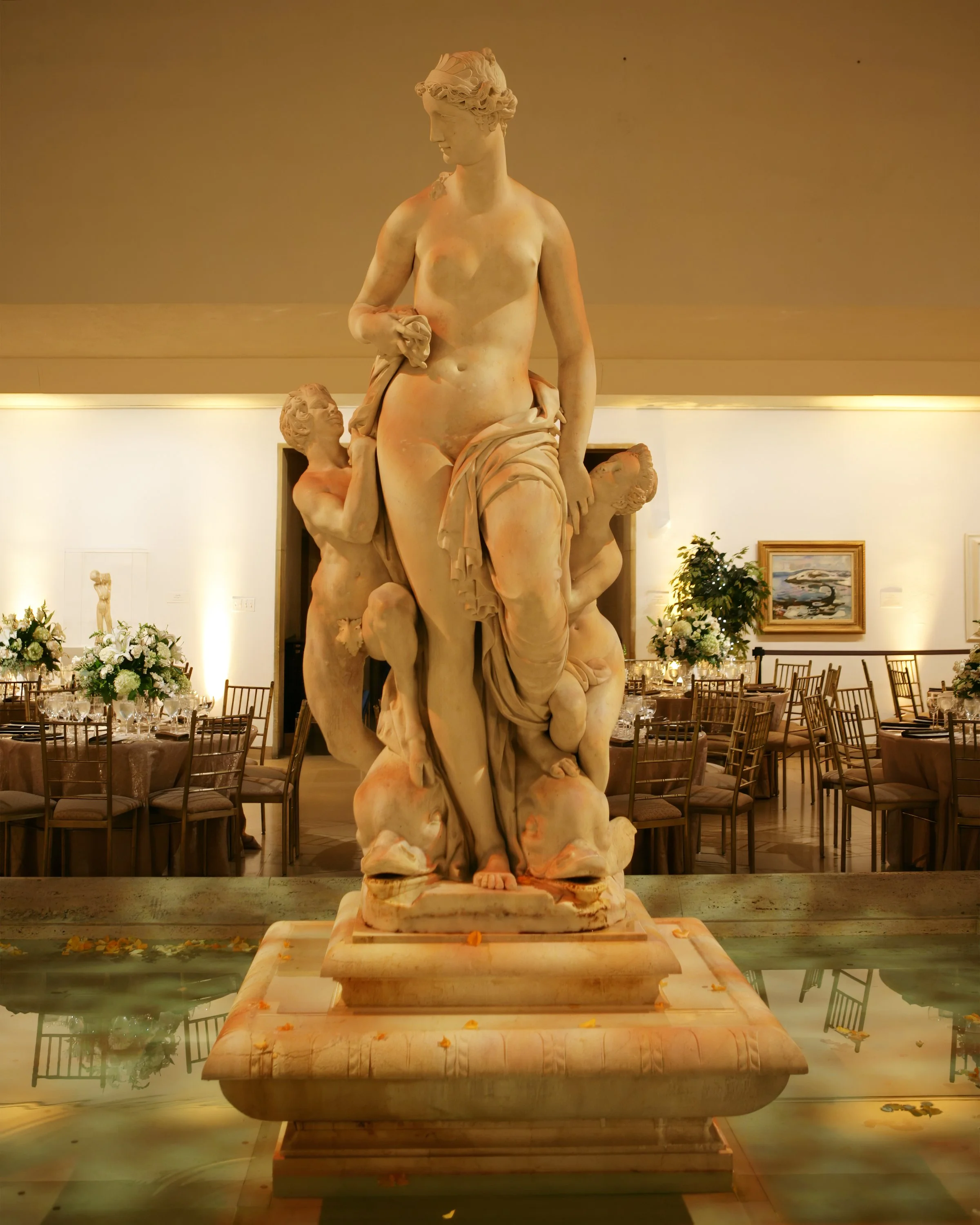 Sculpture Centerpiece in Avery Court Wedding Reception