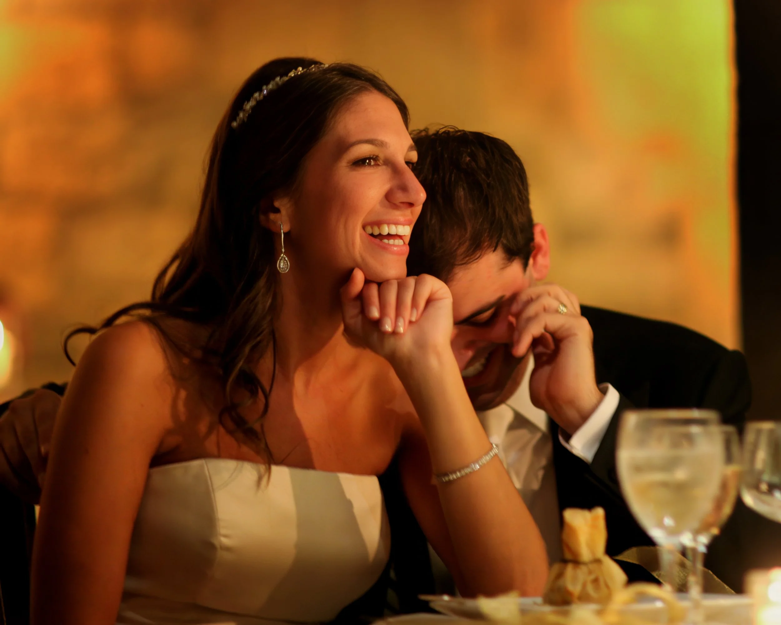 Romantic Moment During Toasts at Tappan Hill