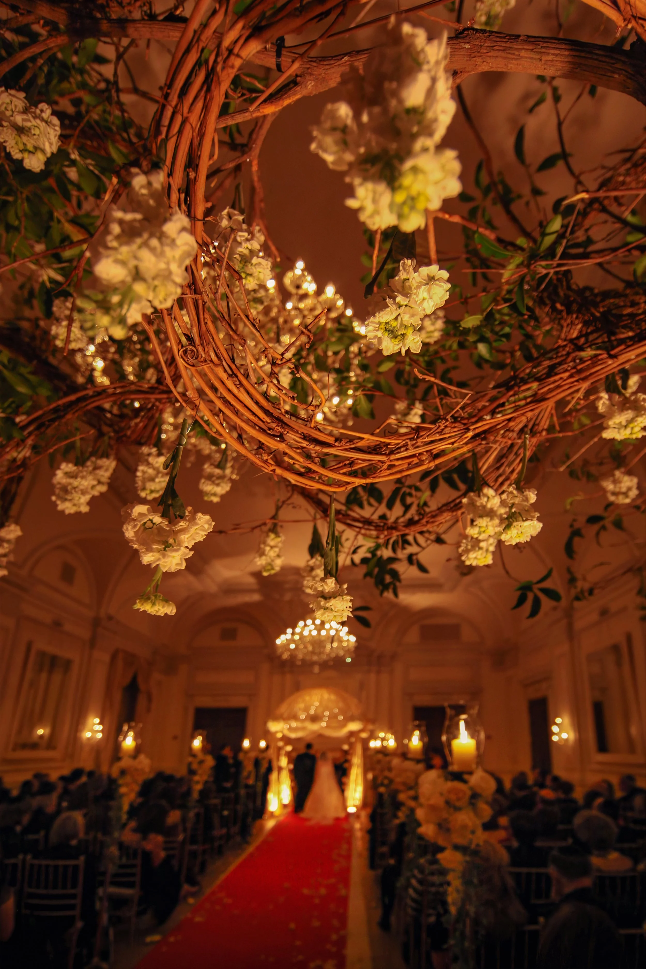 Opulent Ceremony Decor at Oheka Castle