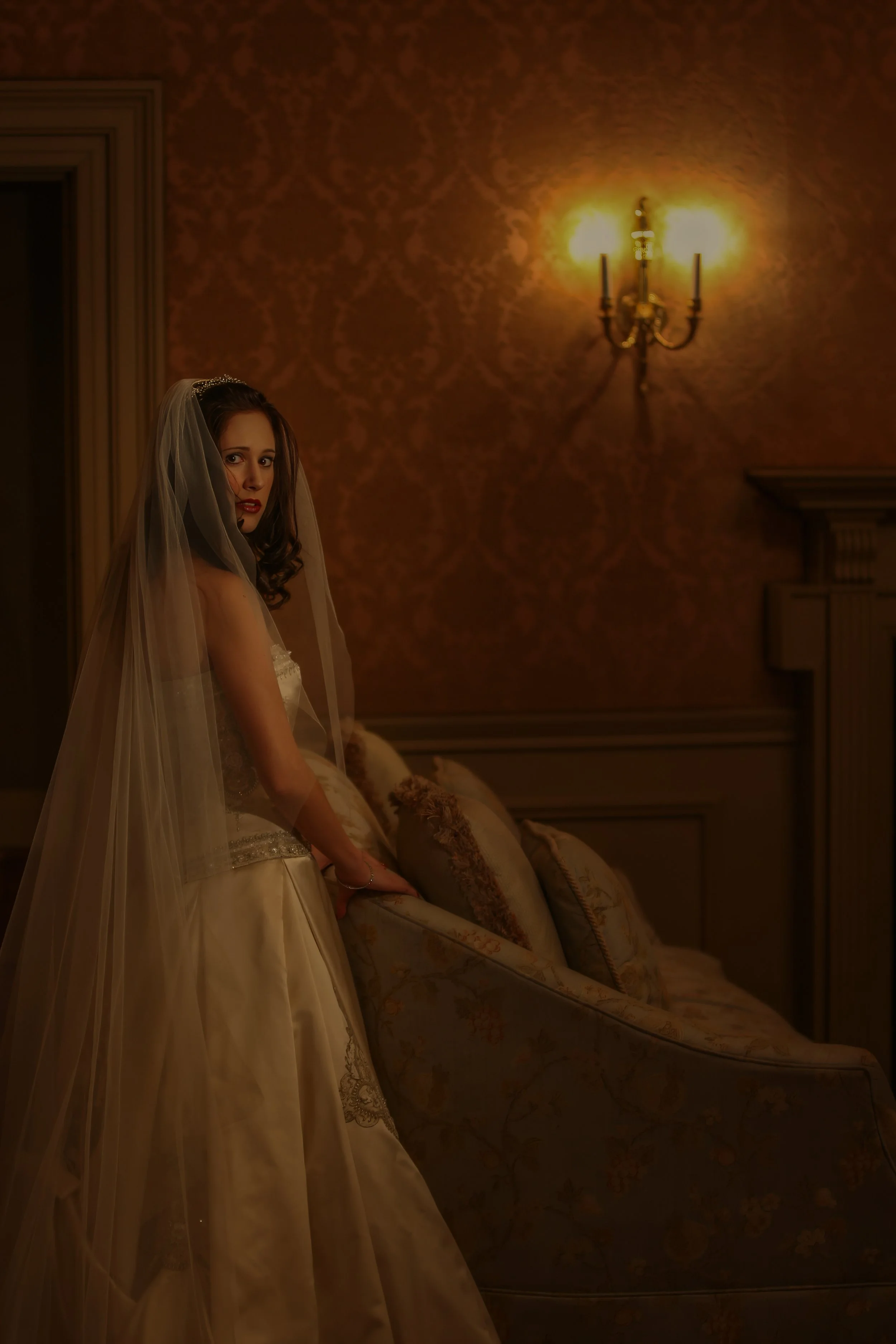 Velvety Fine Art Bridal Portrait at Oheka Castle
