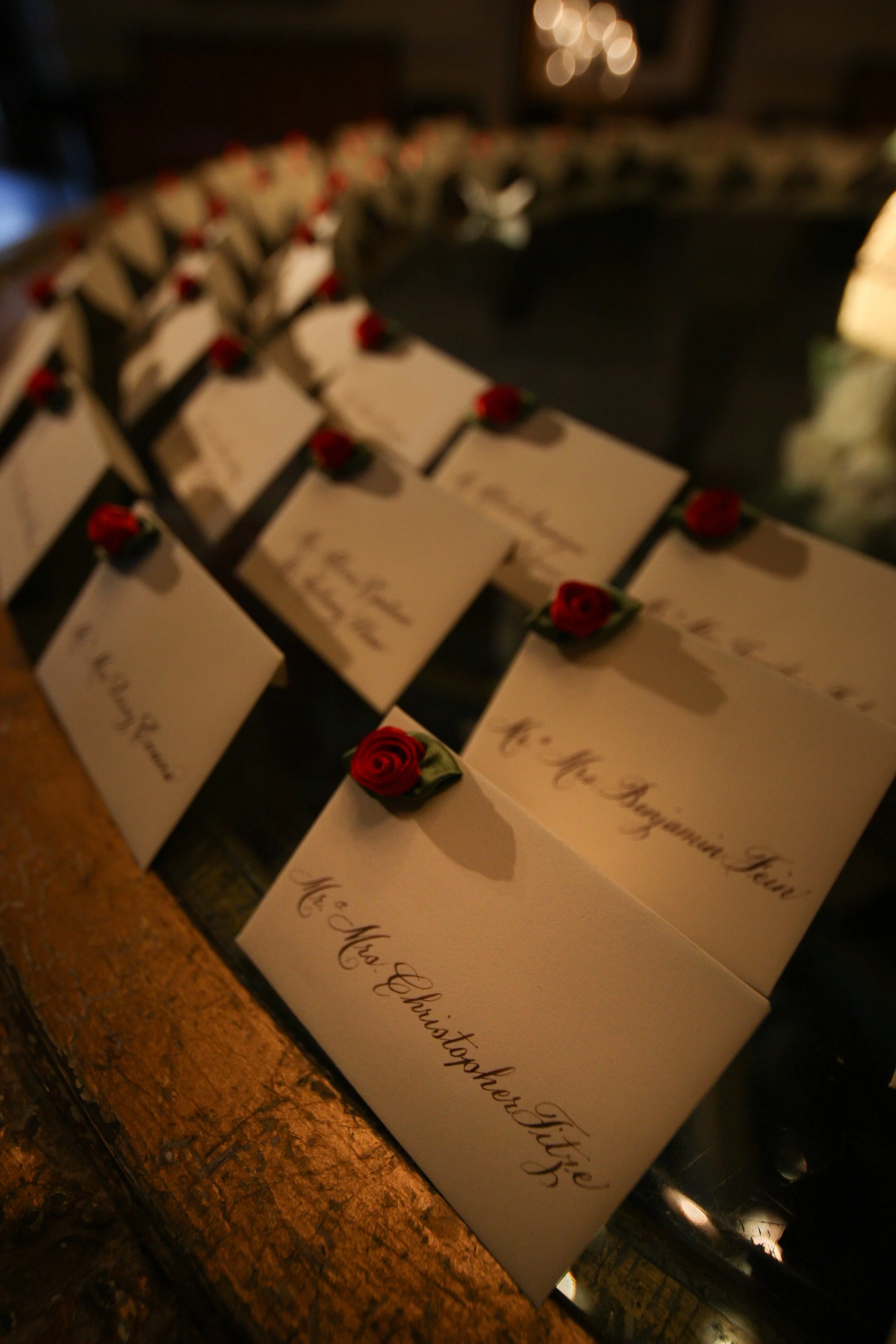 Place Cards Table at Oheka Castle Wedding Reception