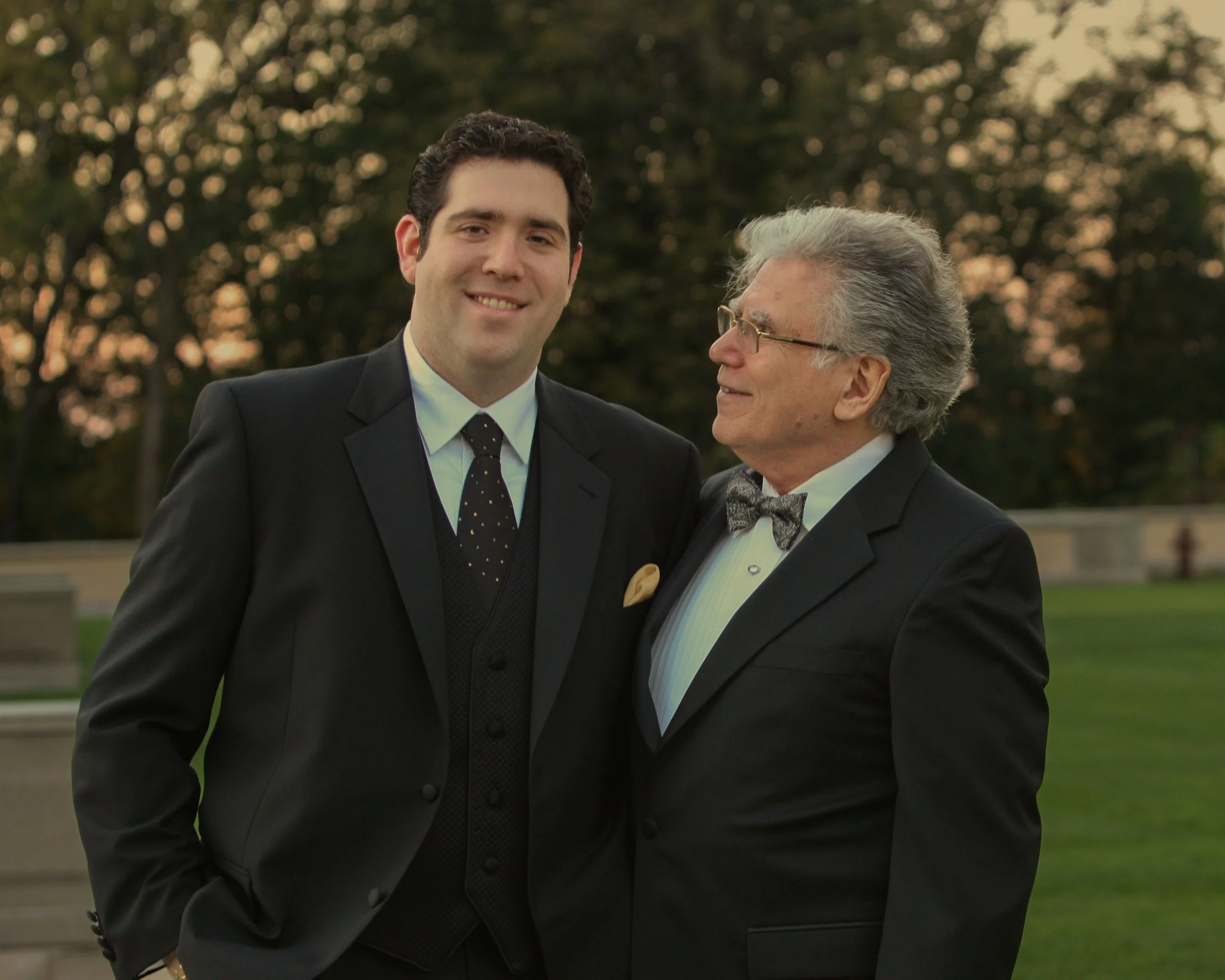 Father and Son Moment in the Oheka Castle Gardens