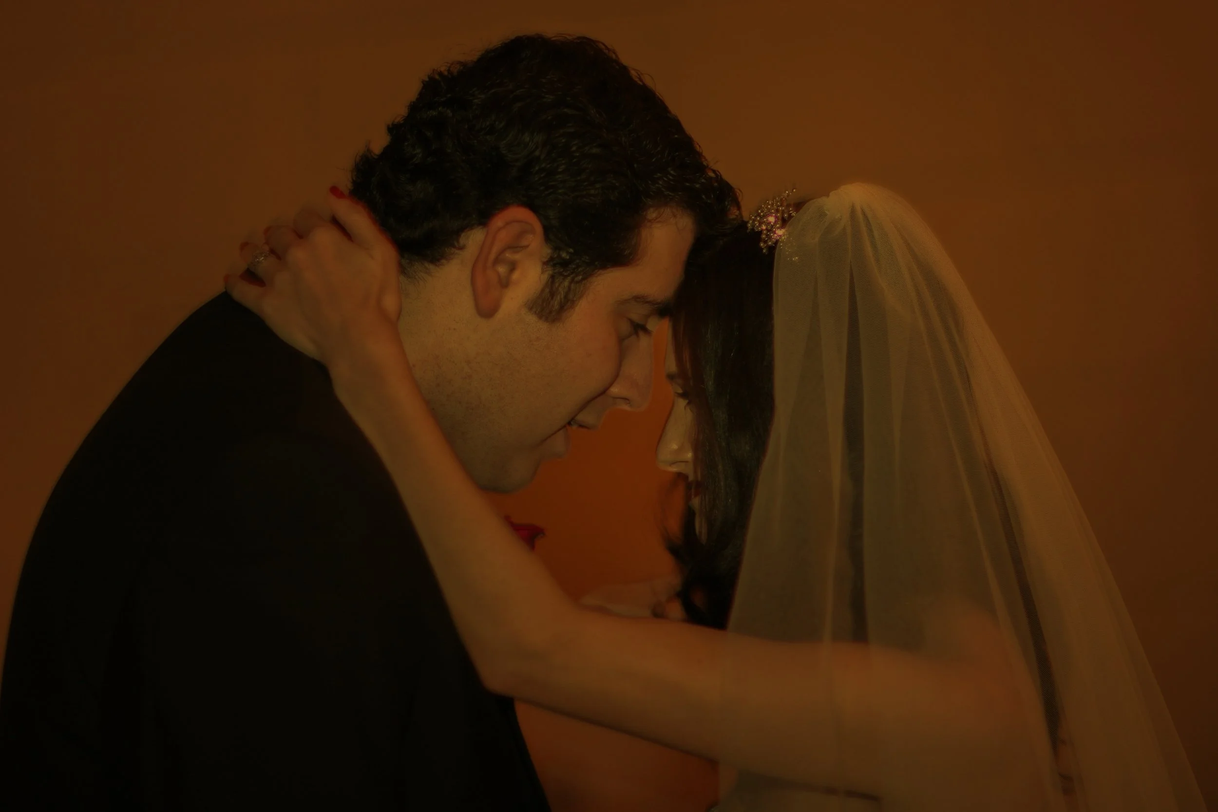 Romantic First Look in the Oheka Castle Foyer