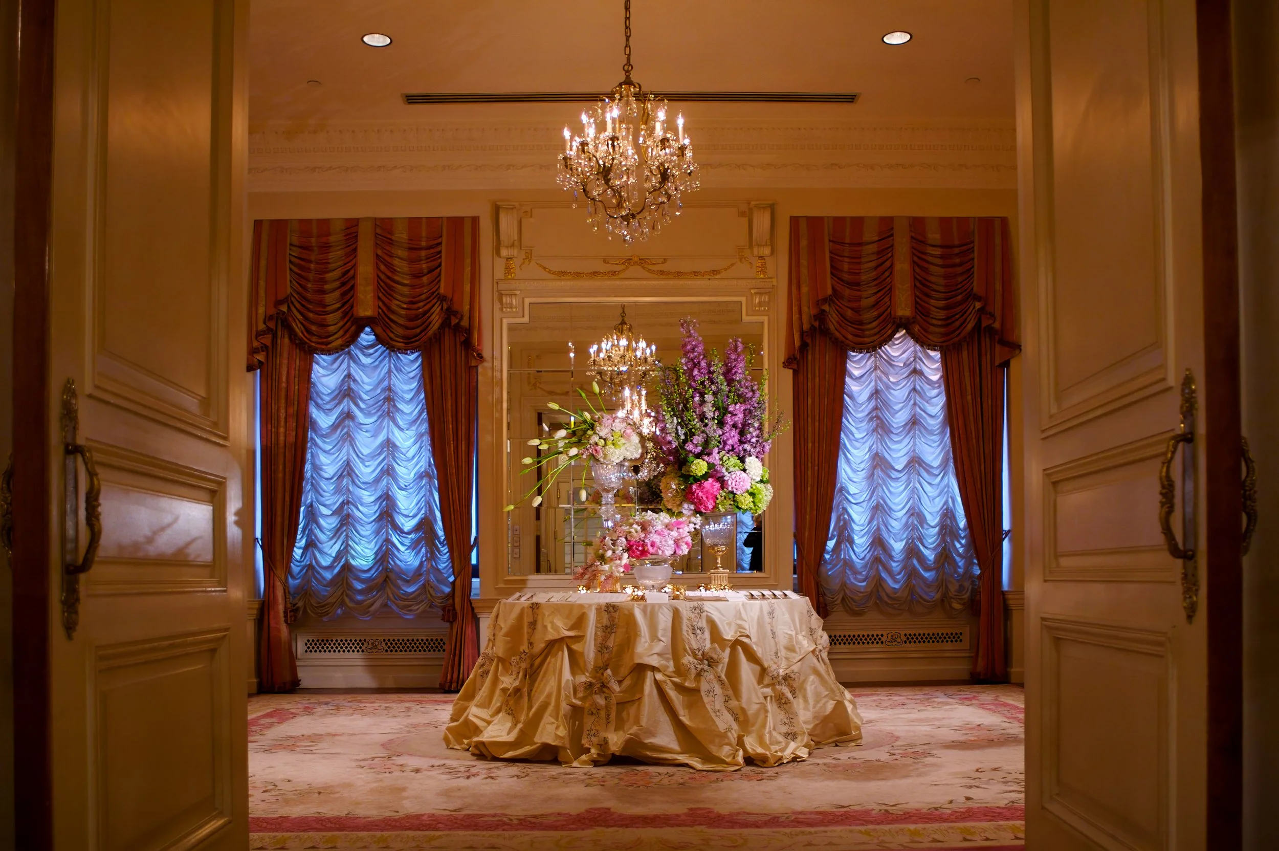 Receiving Table with Place Cards at St. Regis New York Wedding