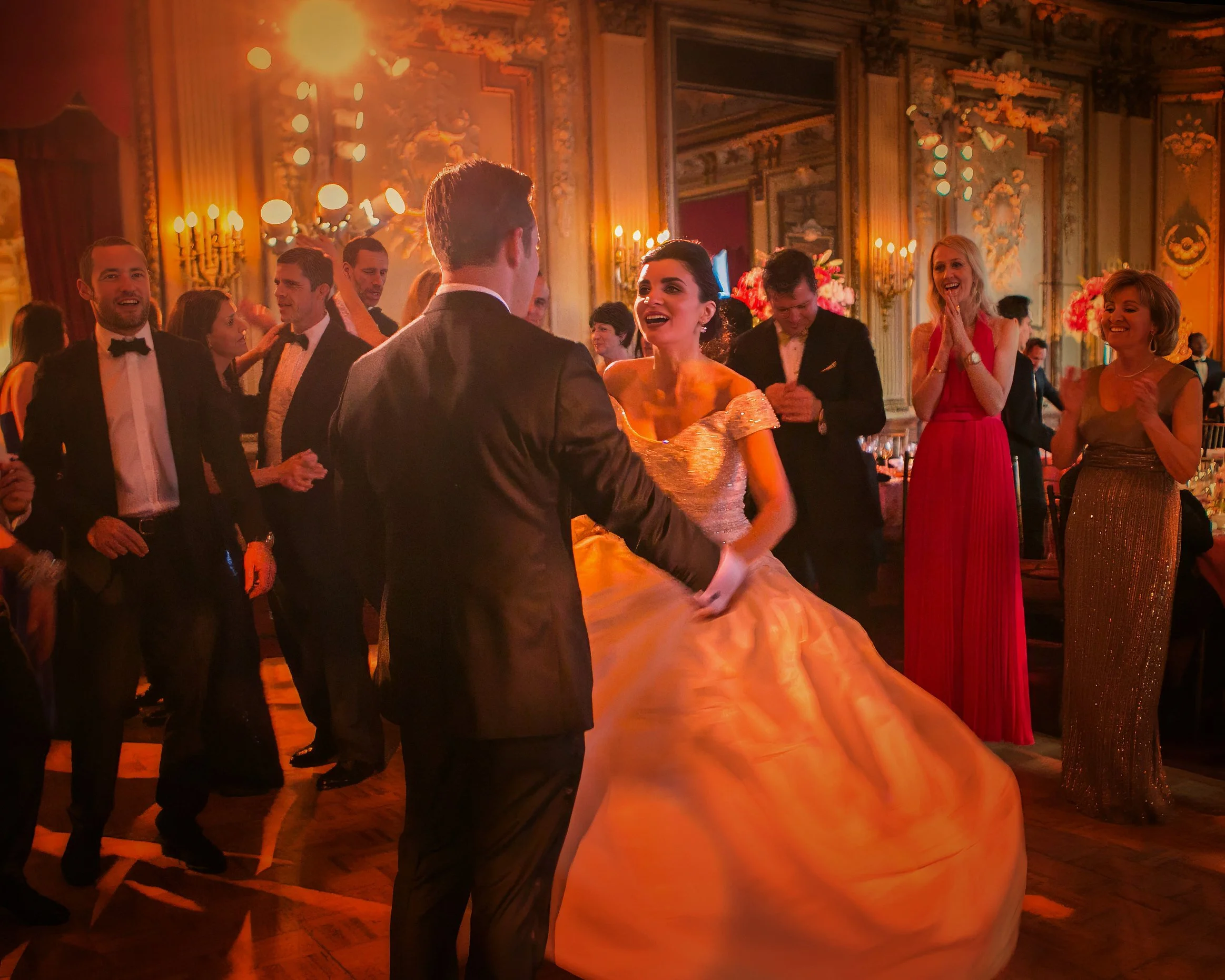 Bride and Groom Spin on Ballroom Dance Floor at Metropolitan Club NYC