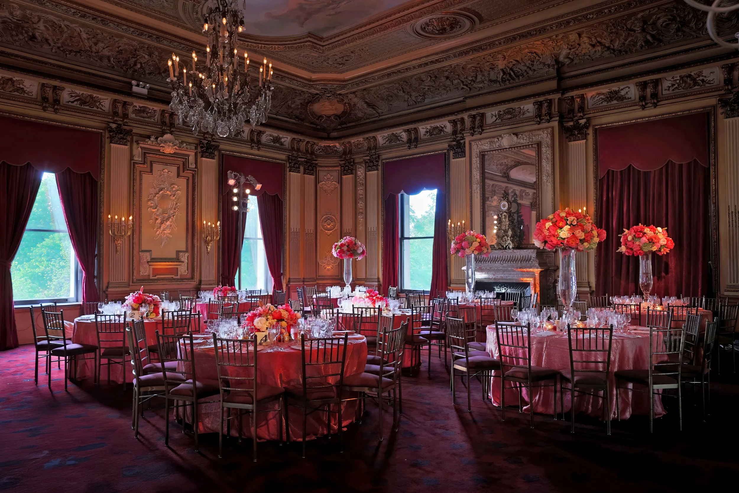 Metropolitan Club Ballroom Set for Wedding Reception