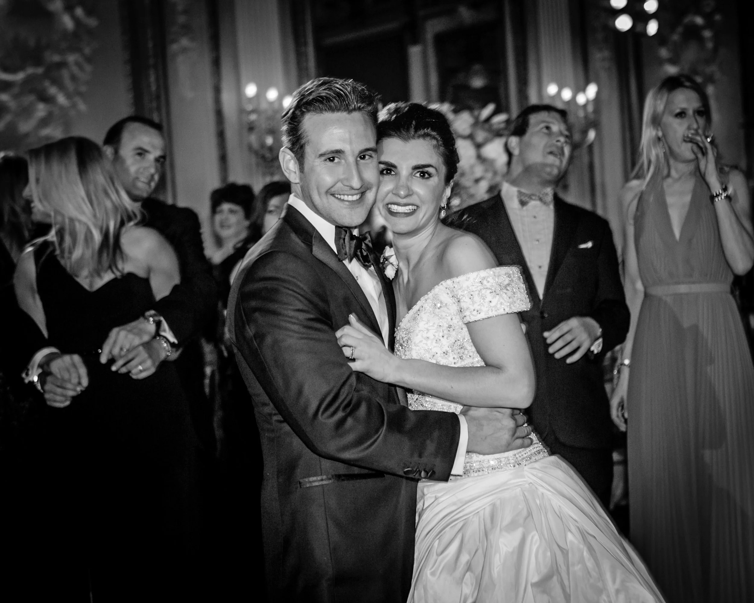 Candid Black and White Wedding Moment at Metropolitan Club NYC