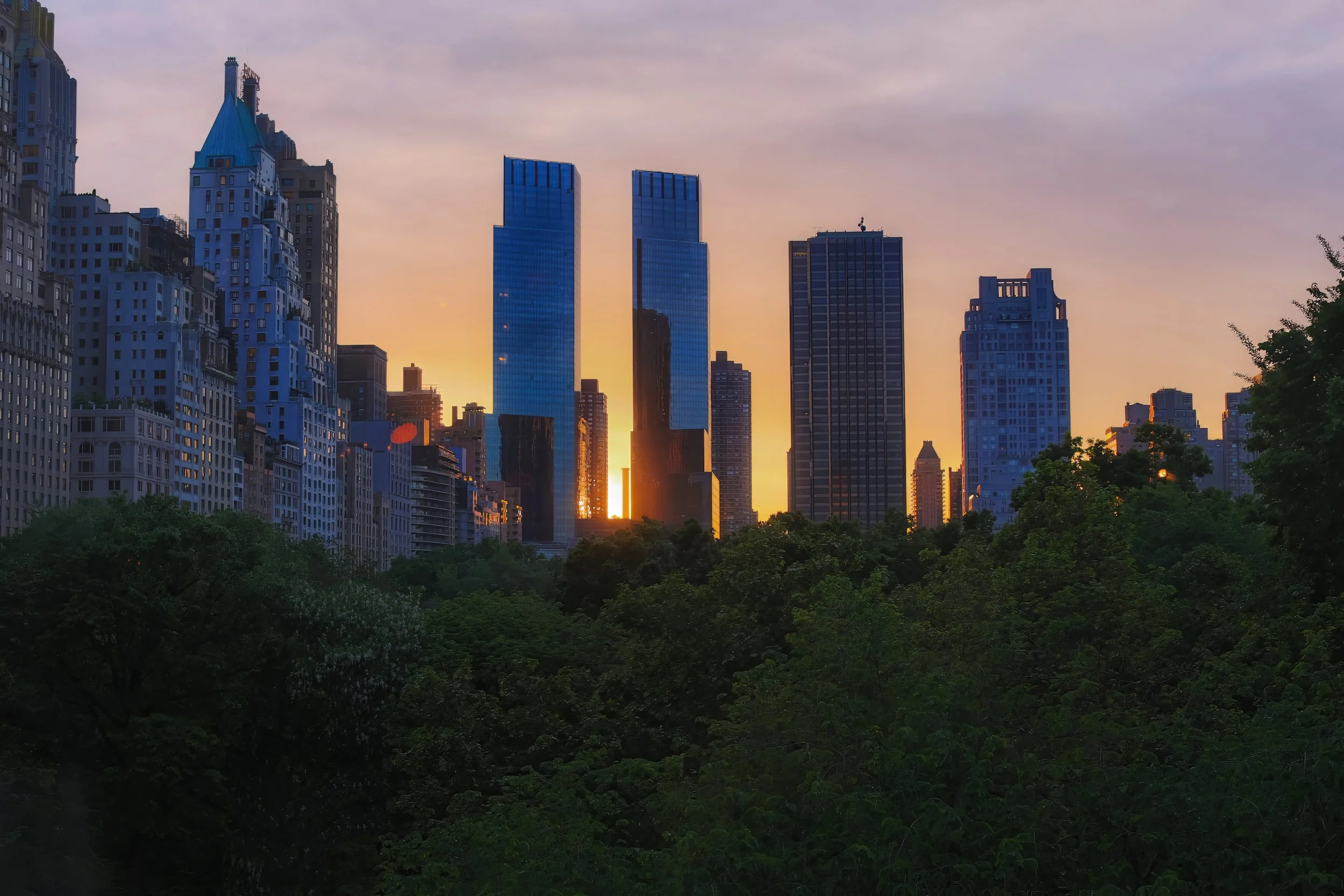 Sunset View of Manhattan Skyline from Metropolitan Club NYC