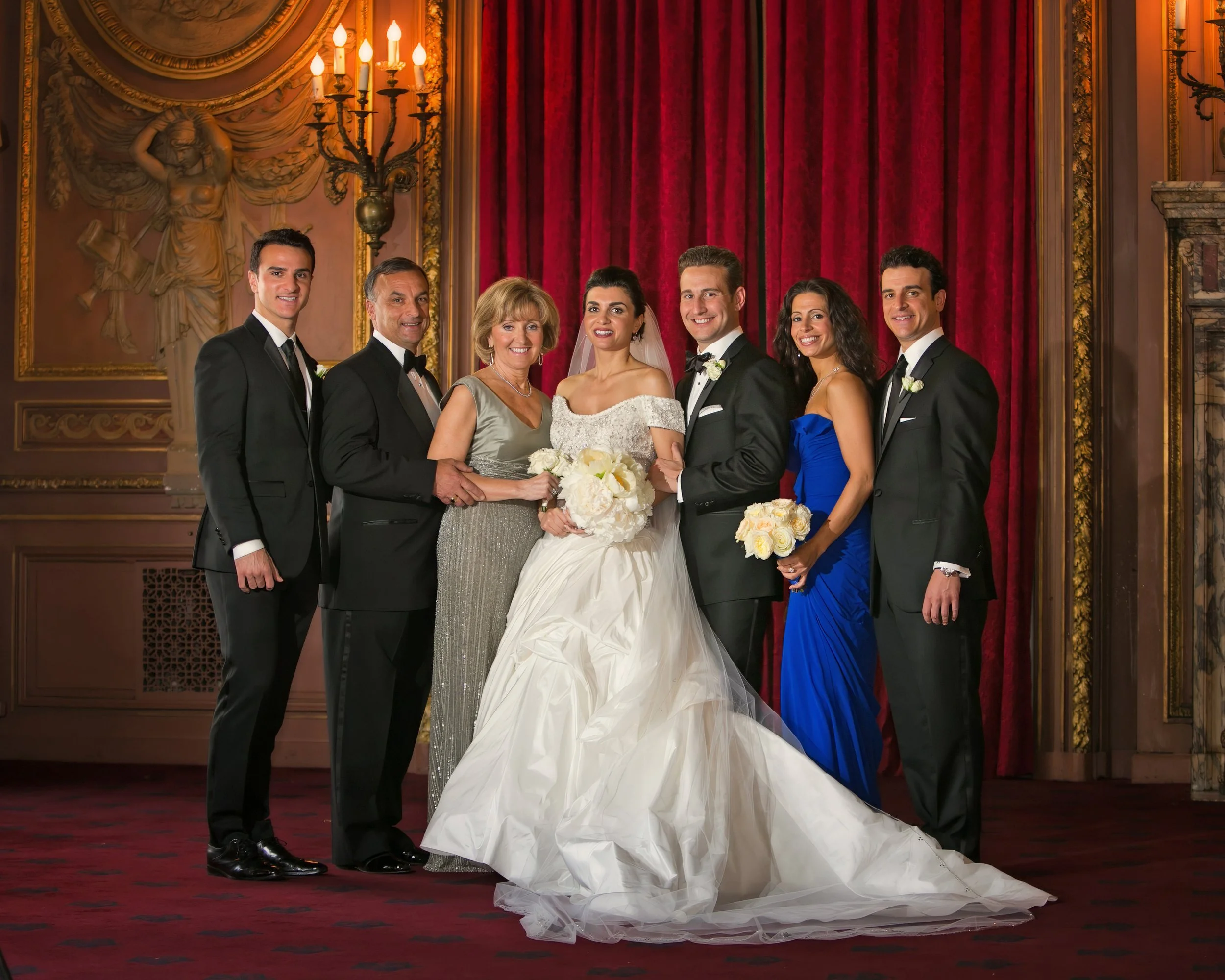 Formal Family Portraits in Elegant Salon at Metropolitan Club NYC
