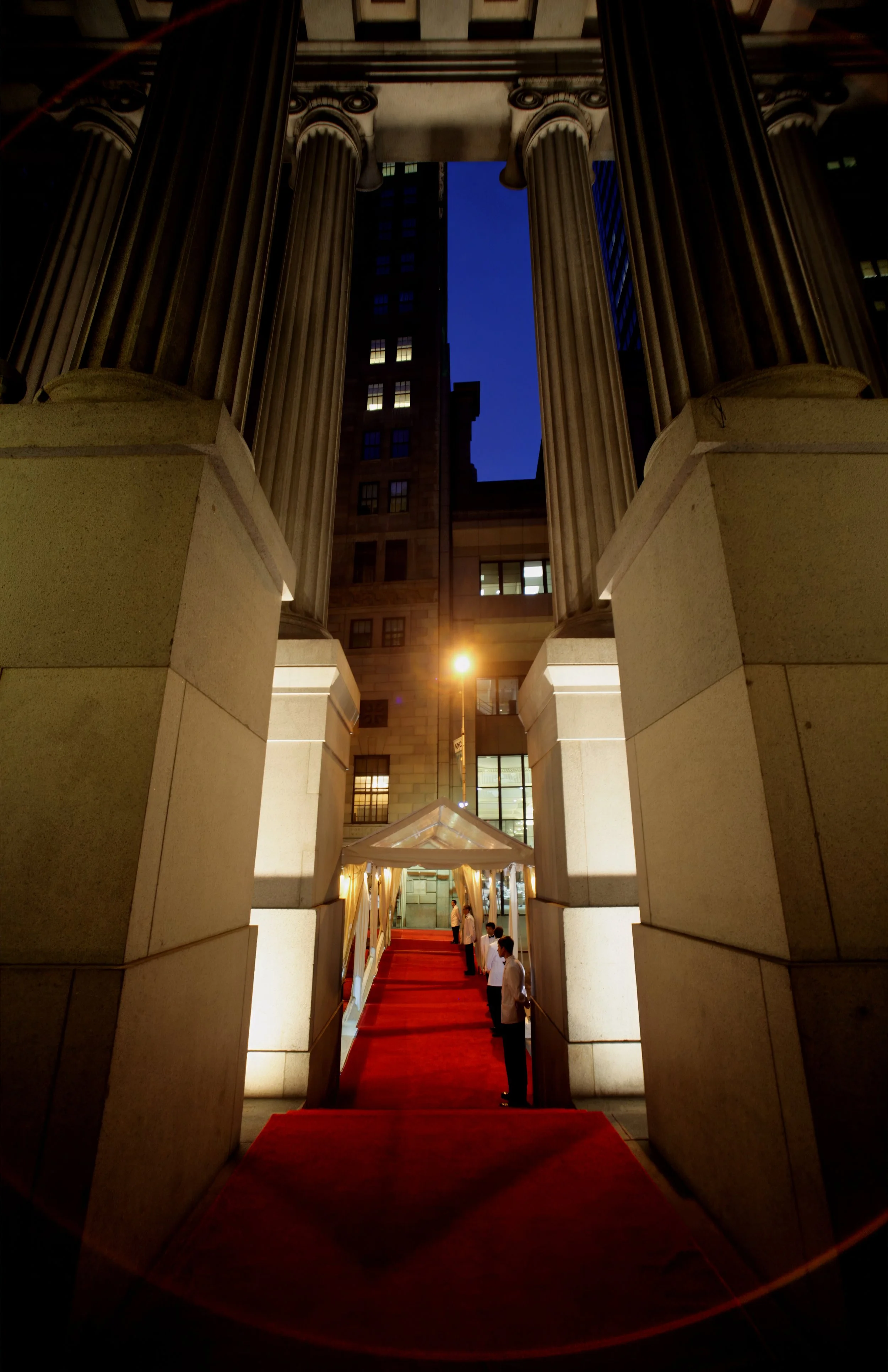 Red Carpet Entrance at 48 Wall Street Wedding NYC