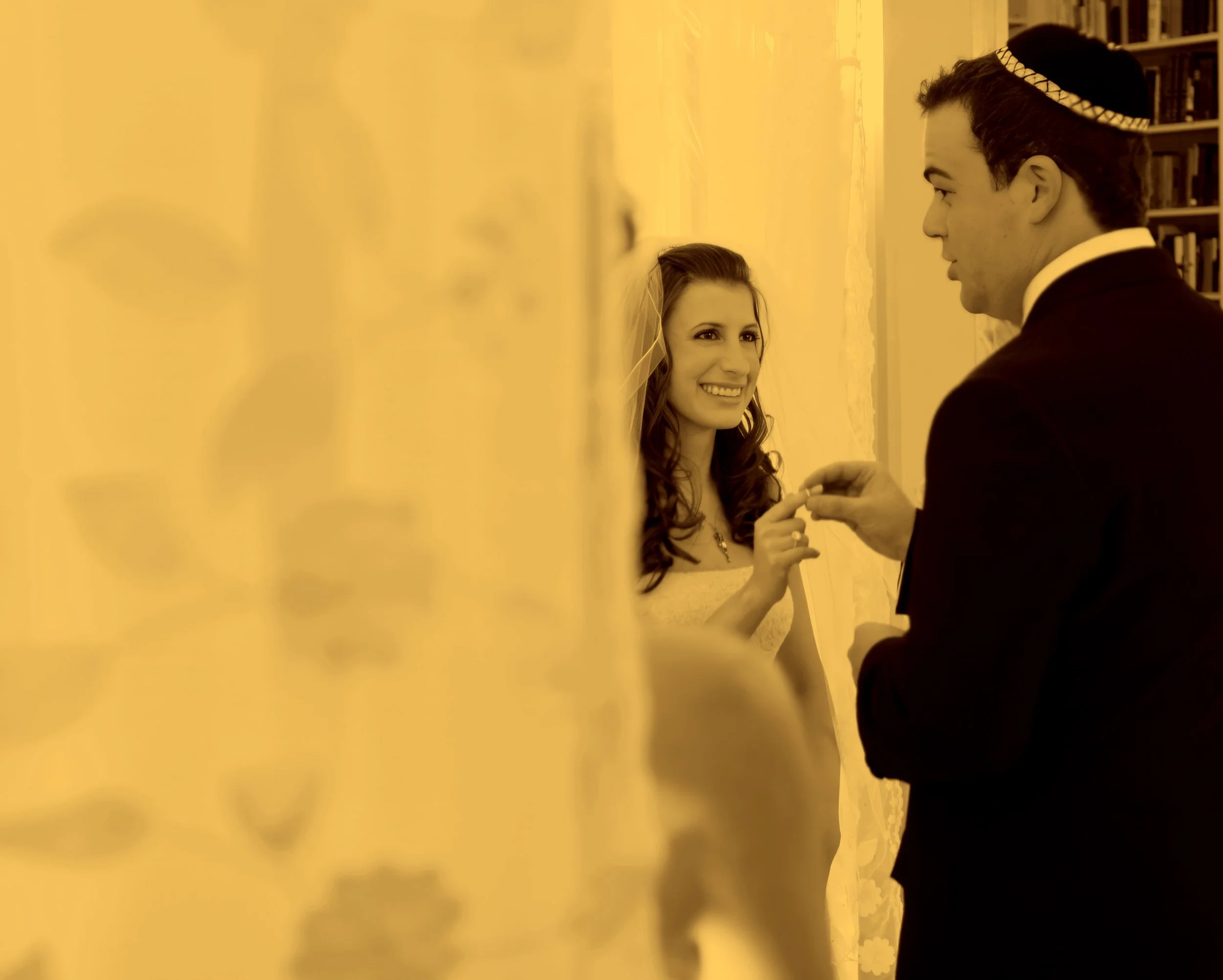 Wedding Ring Exchange Ceremony in the Yale Club NYC Library
