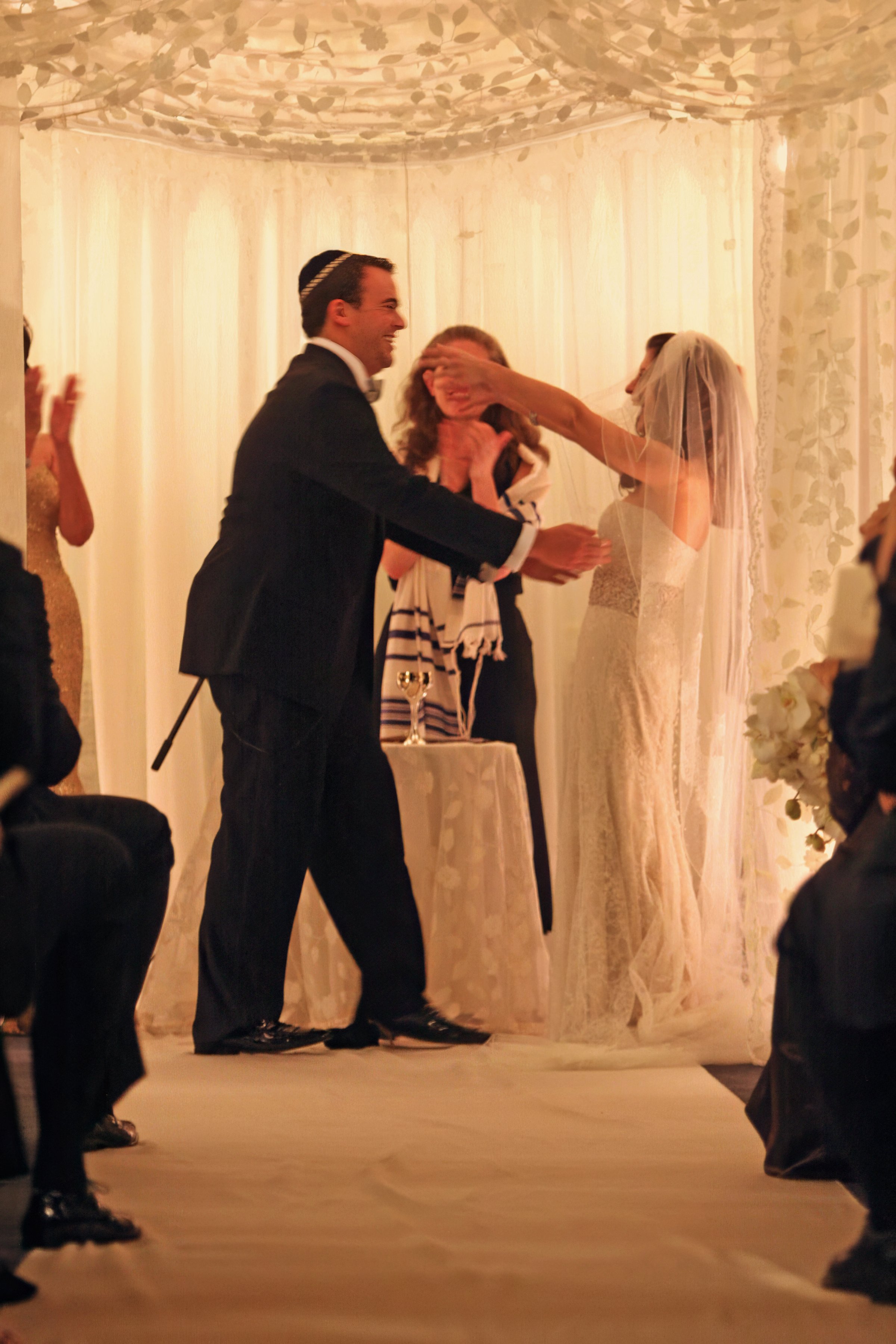 Joyful Wedding Ceremony Kiss at Yale Club NYC