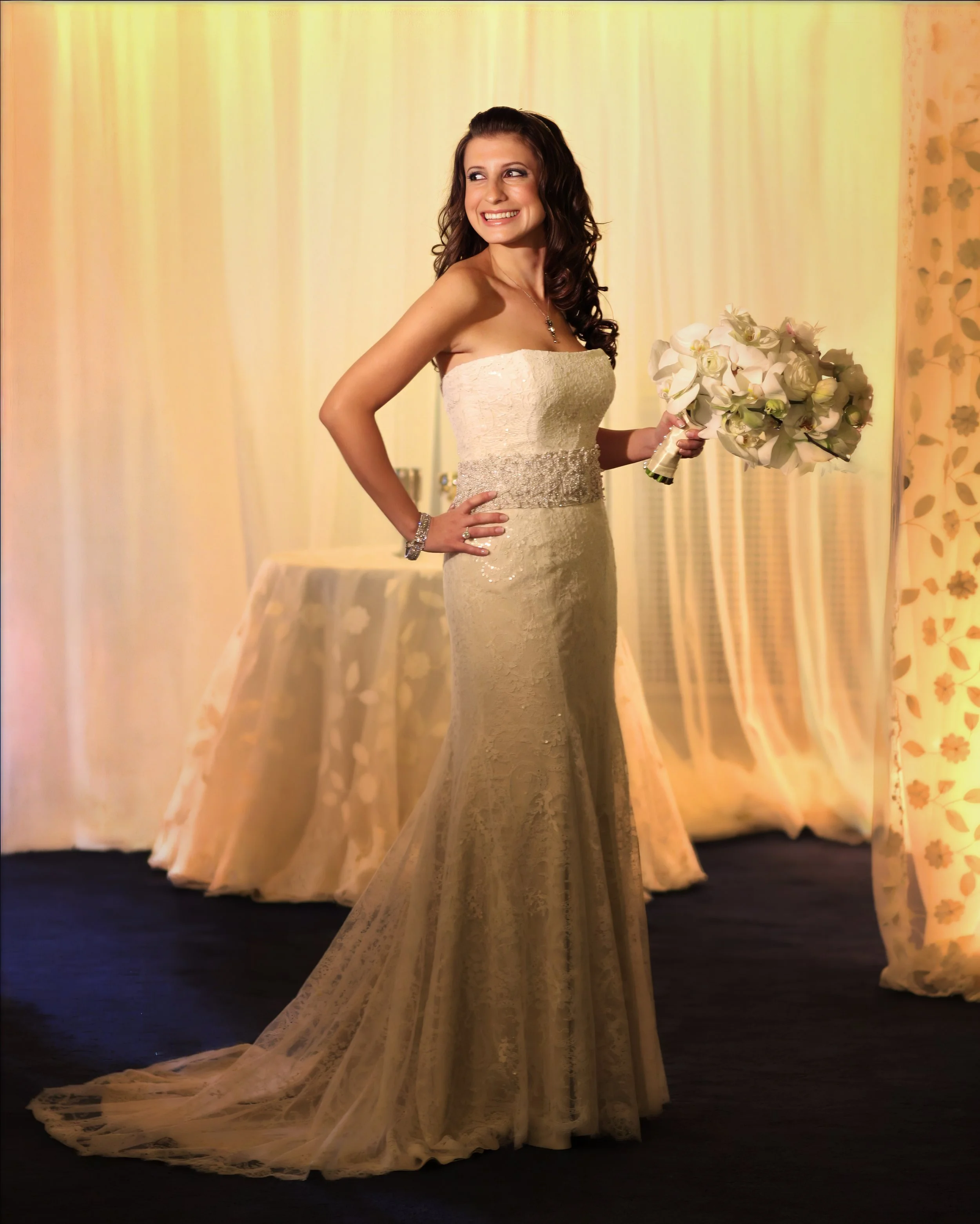Bridal Portrait in Front of Chuppah at Yale Club NYC