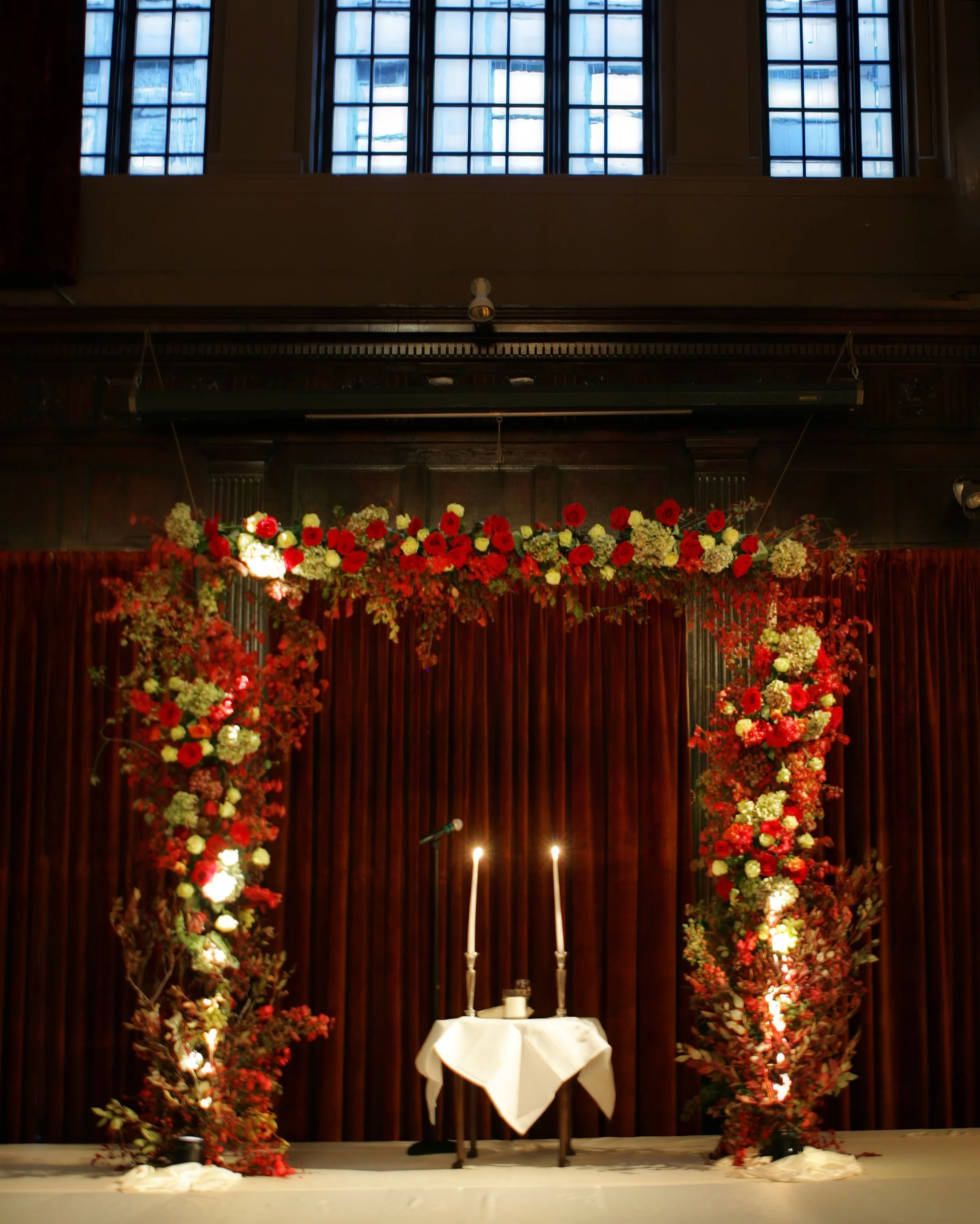 Lavish Floral Chuppah at Harvard Club NYC