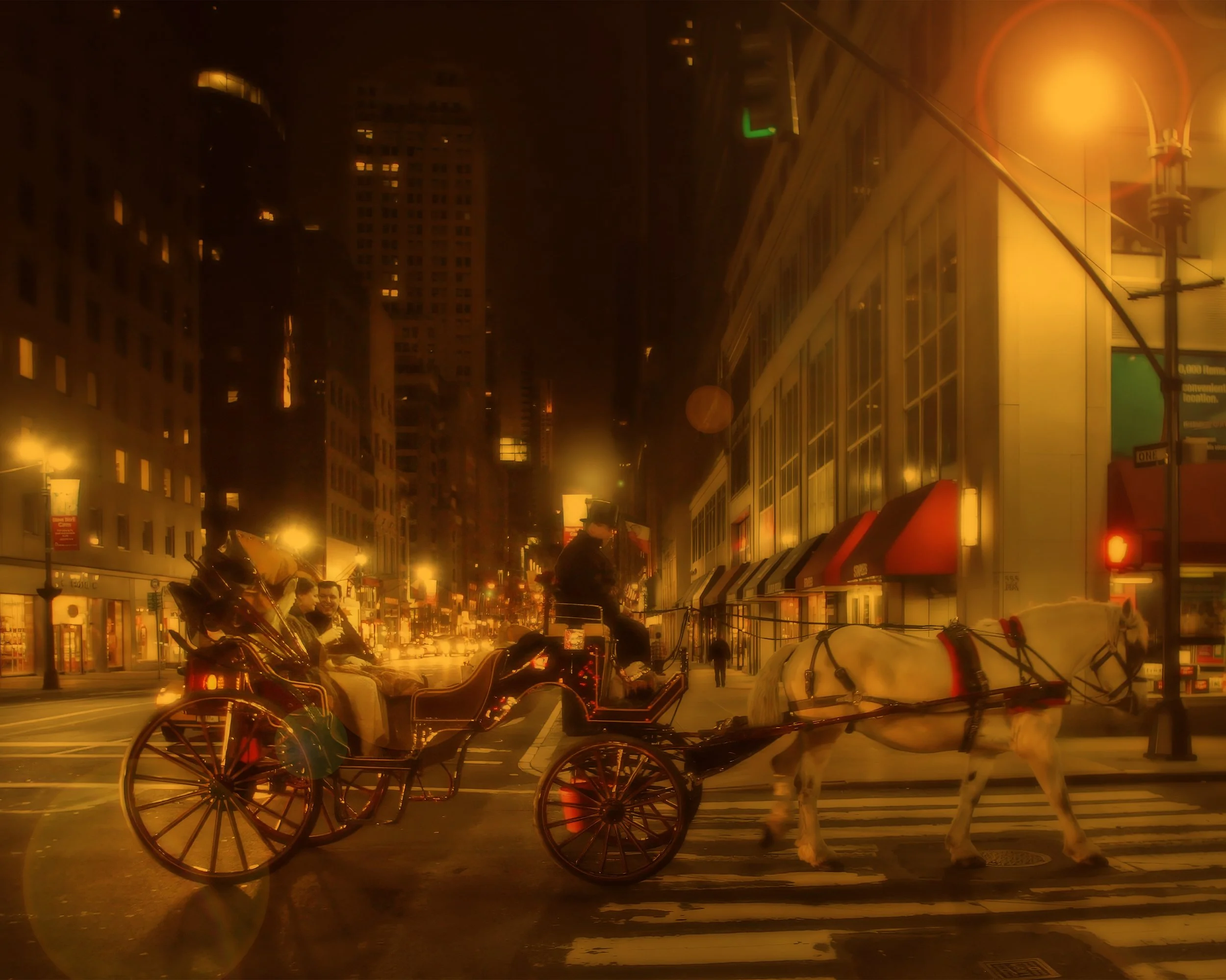 Bride and groom exit the Harvard Club NYC wedding via horse and carriage through Manhattan streets.