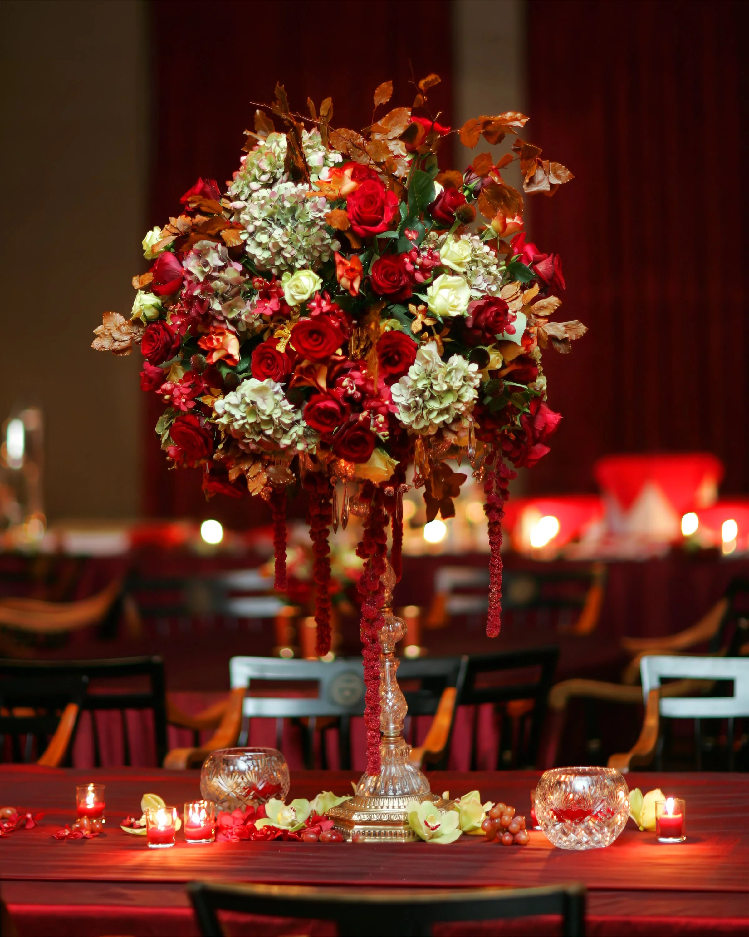 Lavish Floral Centerpieces at Harvard Club NYC