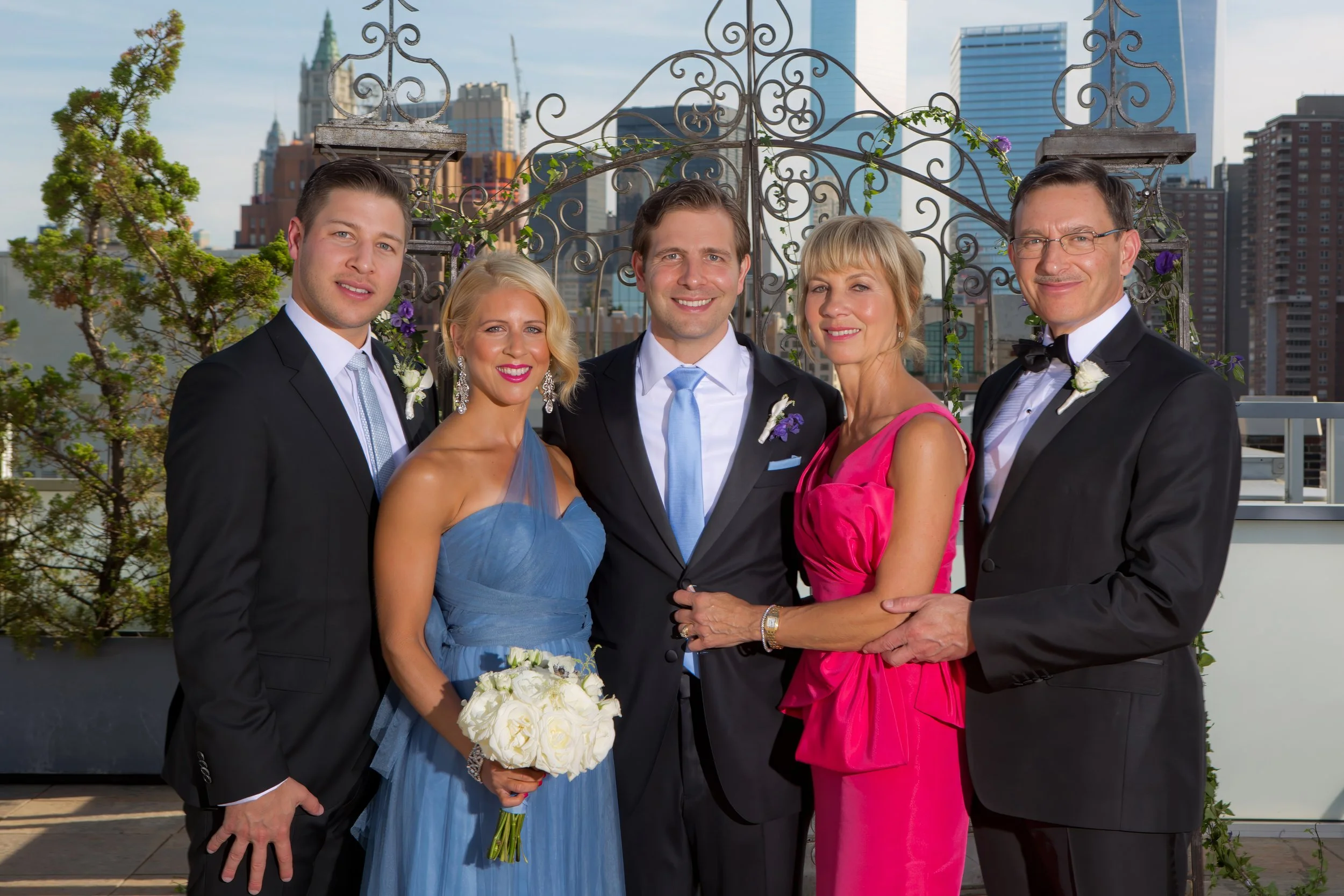 Family Portraits at Tribeca Rooftop Wedding