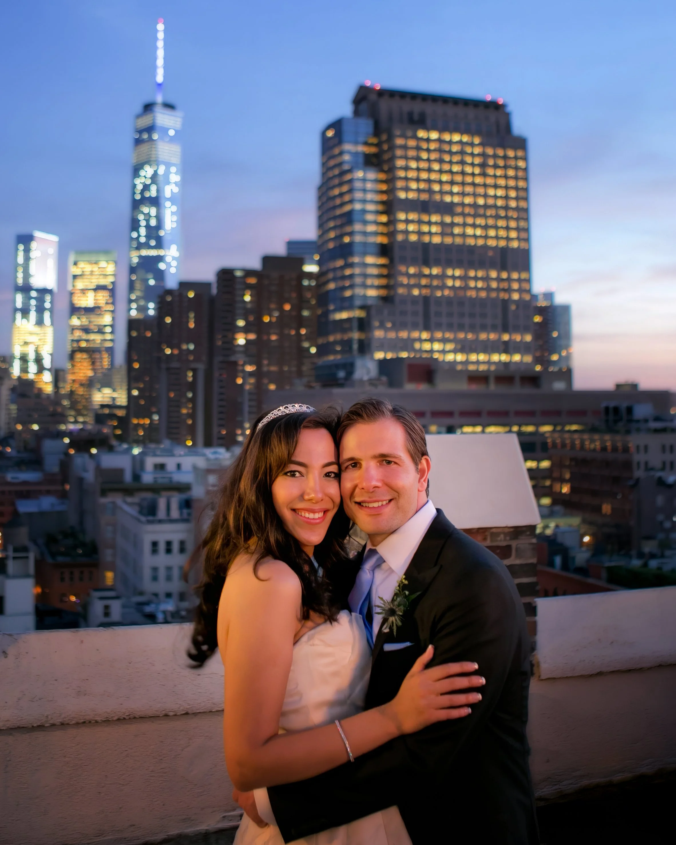 Twilight Ceremony Portrait at Tribeca Rooftop NYC