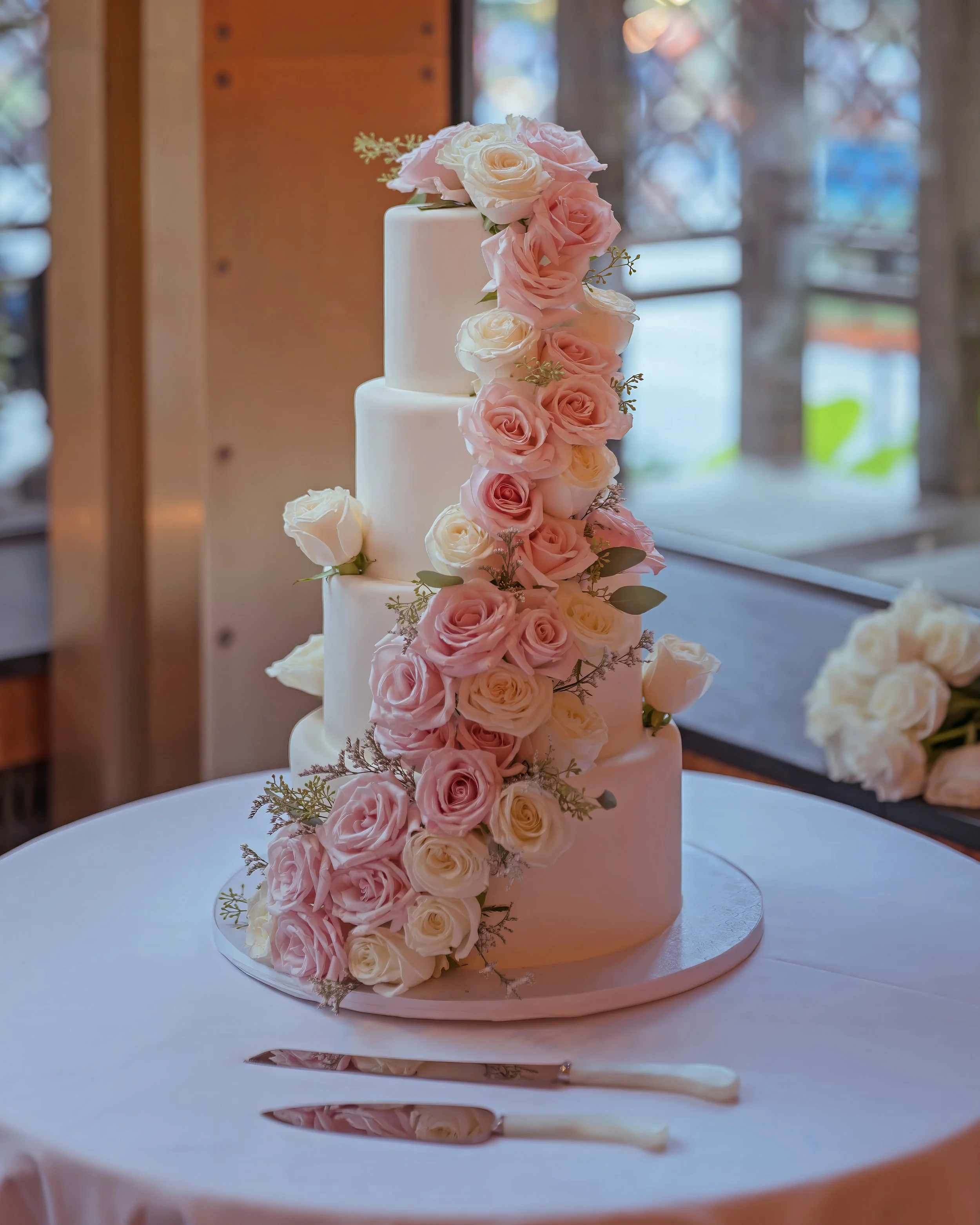 Elegant Wedding Cake Display at Bryant Park Grill NYC Wedding
