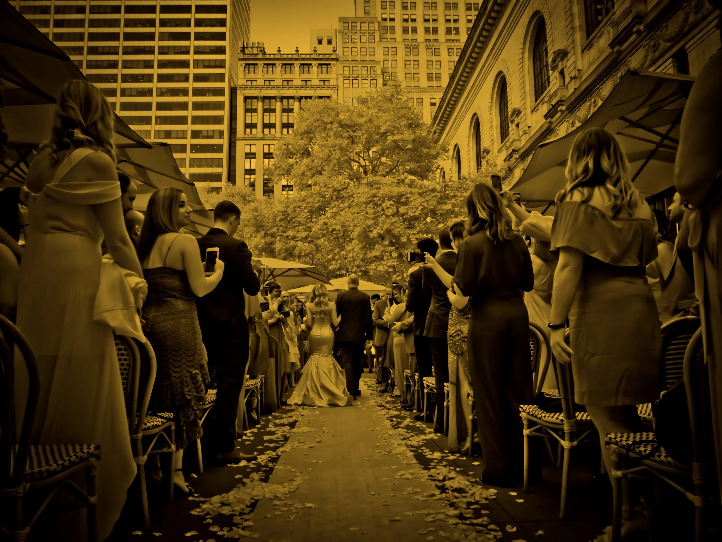 Fine Art Wedding Processional on Bryant Park Grill Terrace NYC