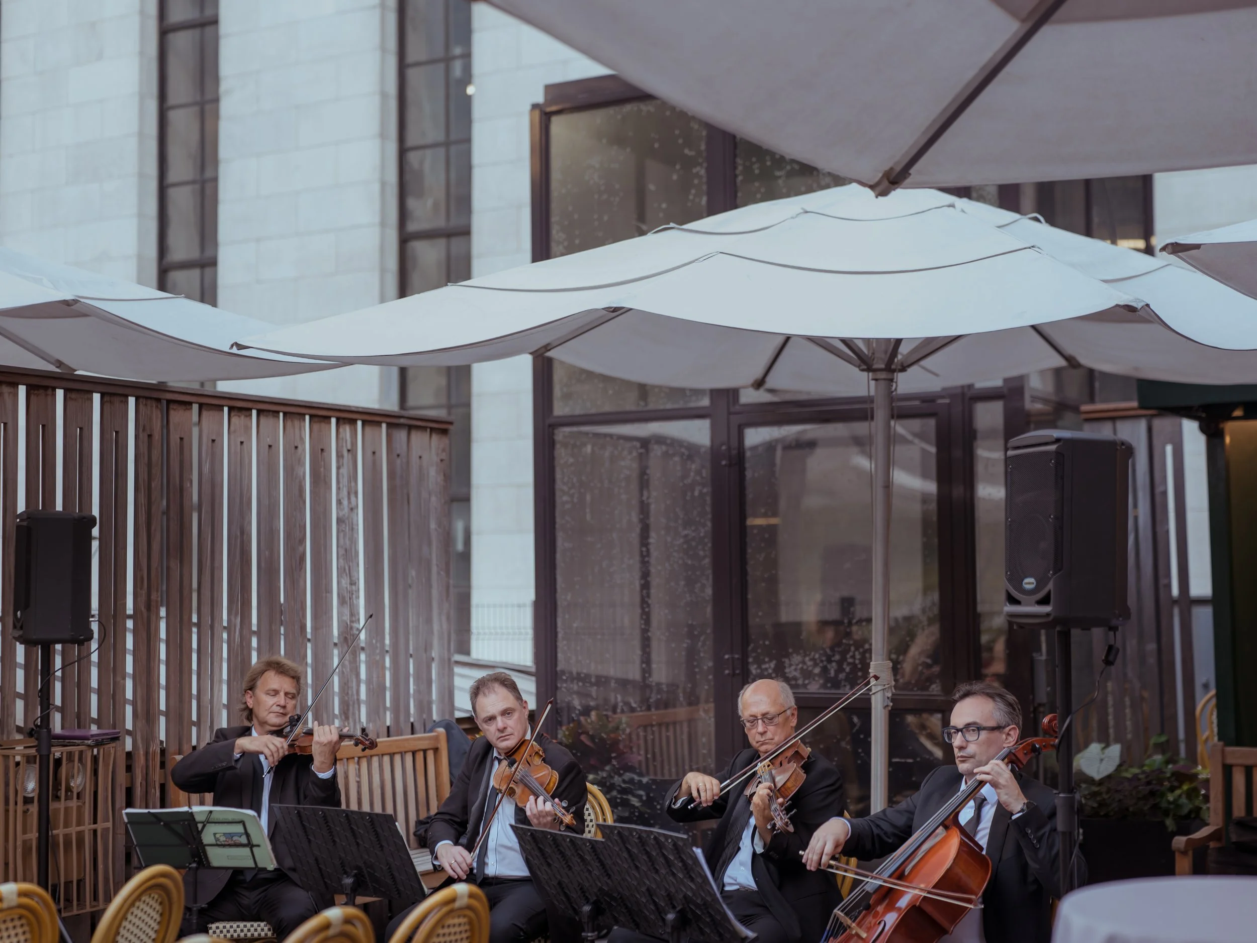 String Quartet Wedding Ceremony on Bryant Park Grill Terrace NYC