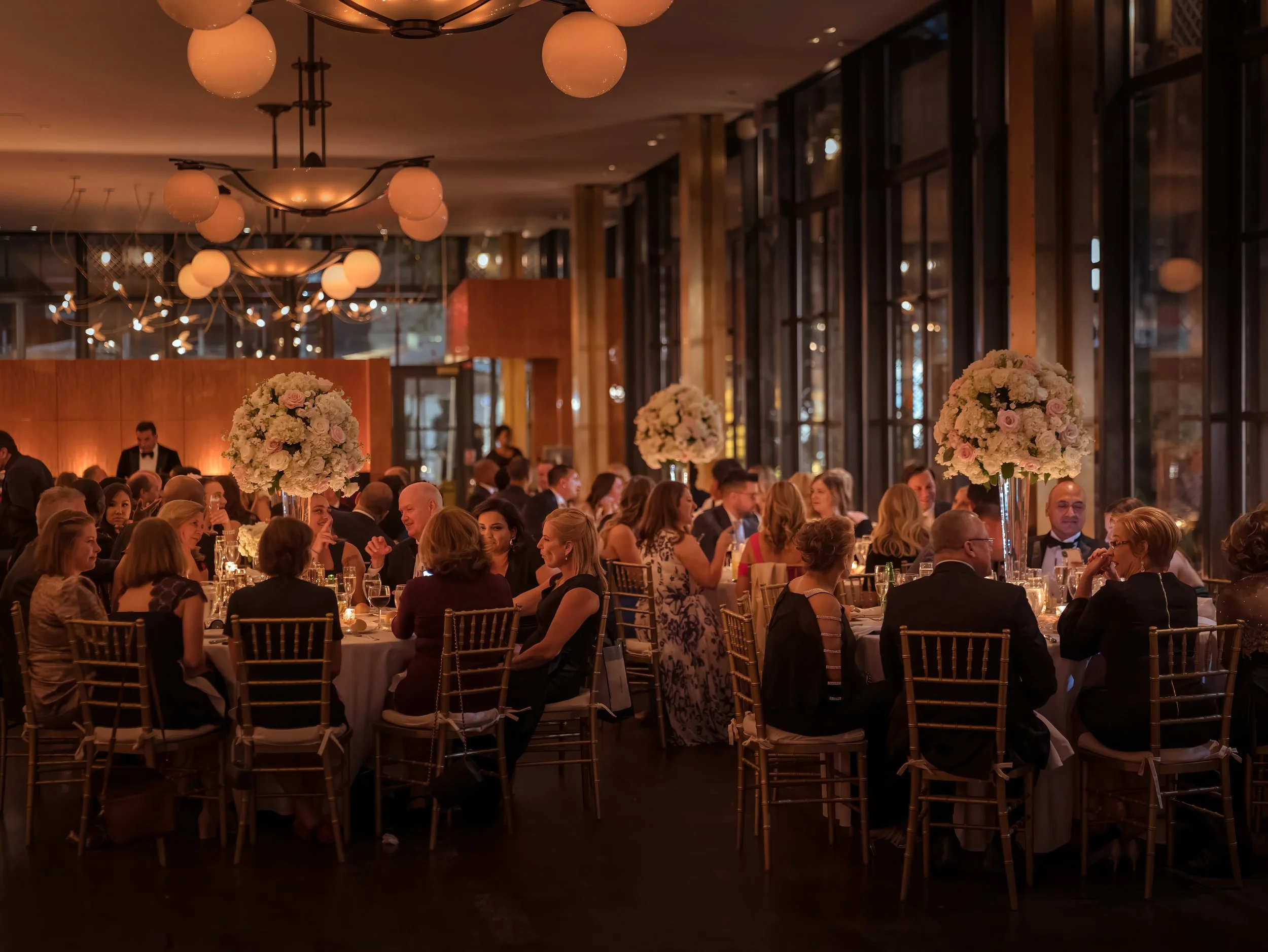 Glowing Wedding Reception Ballroom at Bryant Park Grill NYC