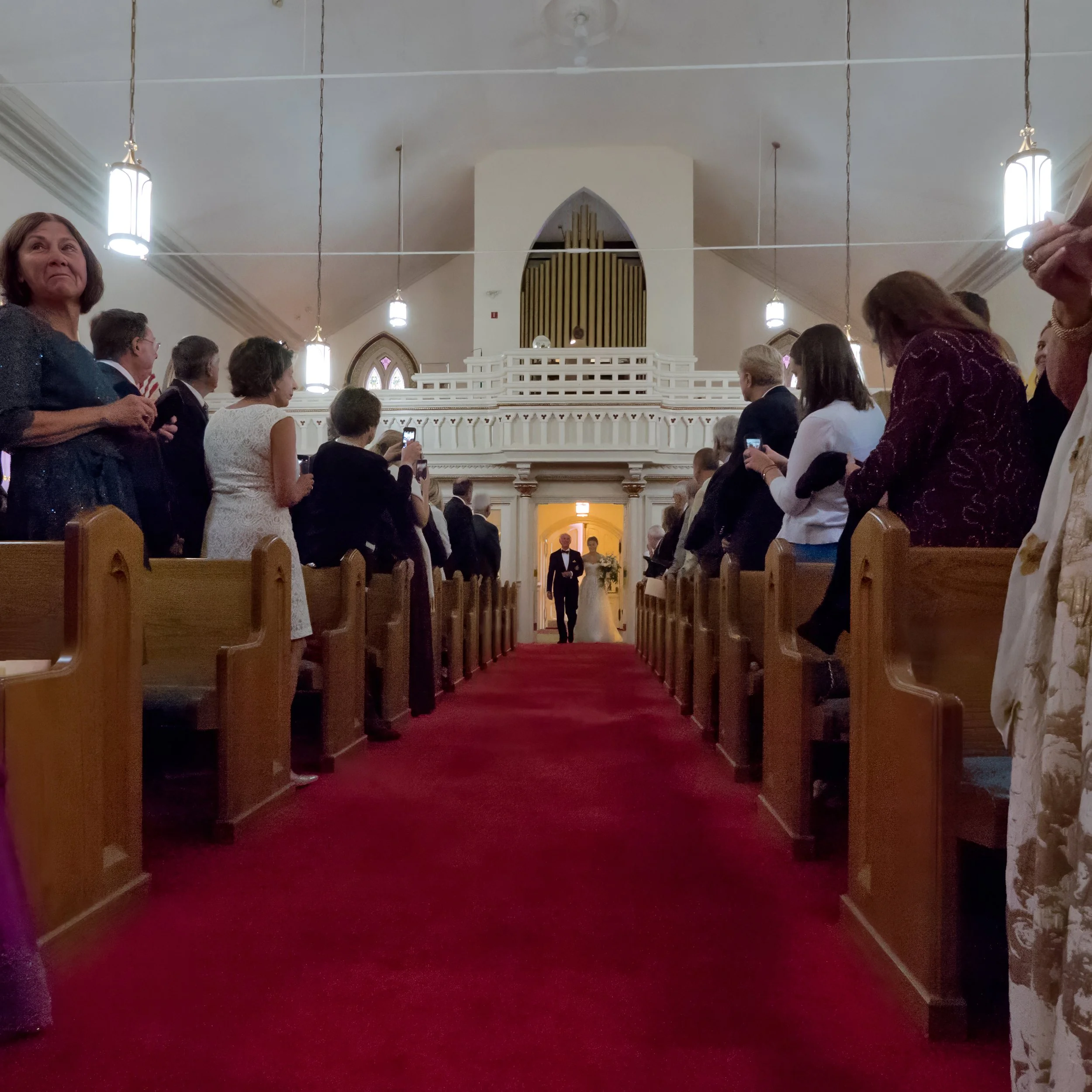 Wedding Processional at Saint Mary Church Near Lion Rock Farm