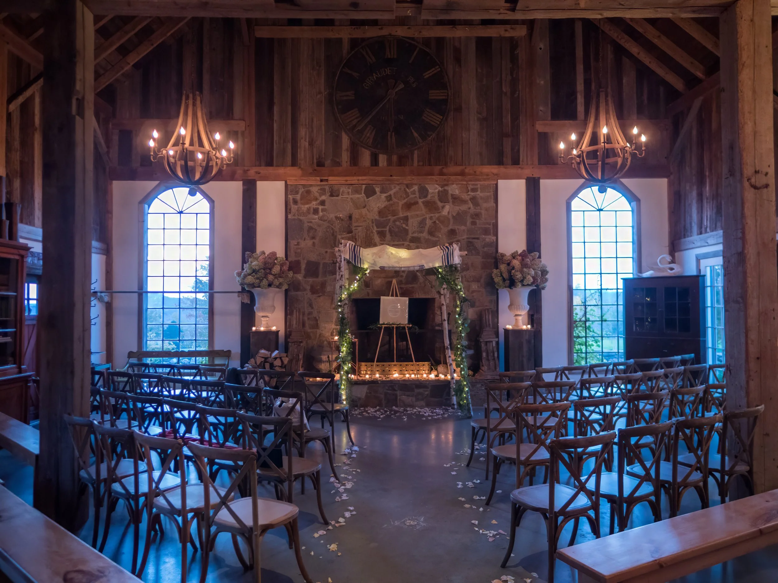 Barn Ceremony Setup at Lion Rock Farm