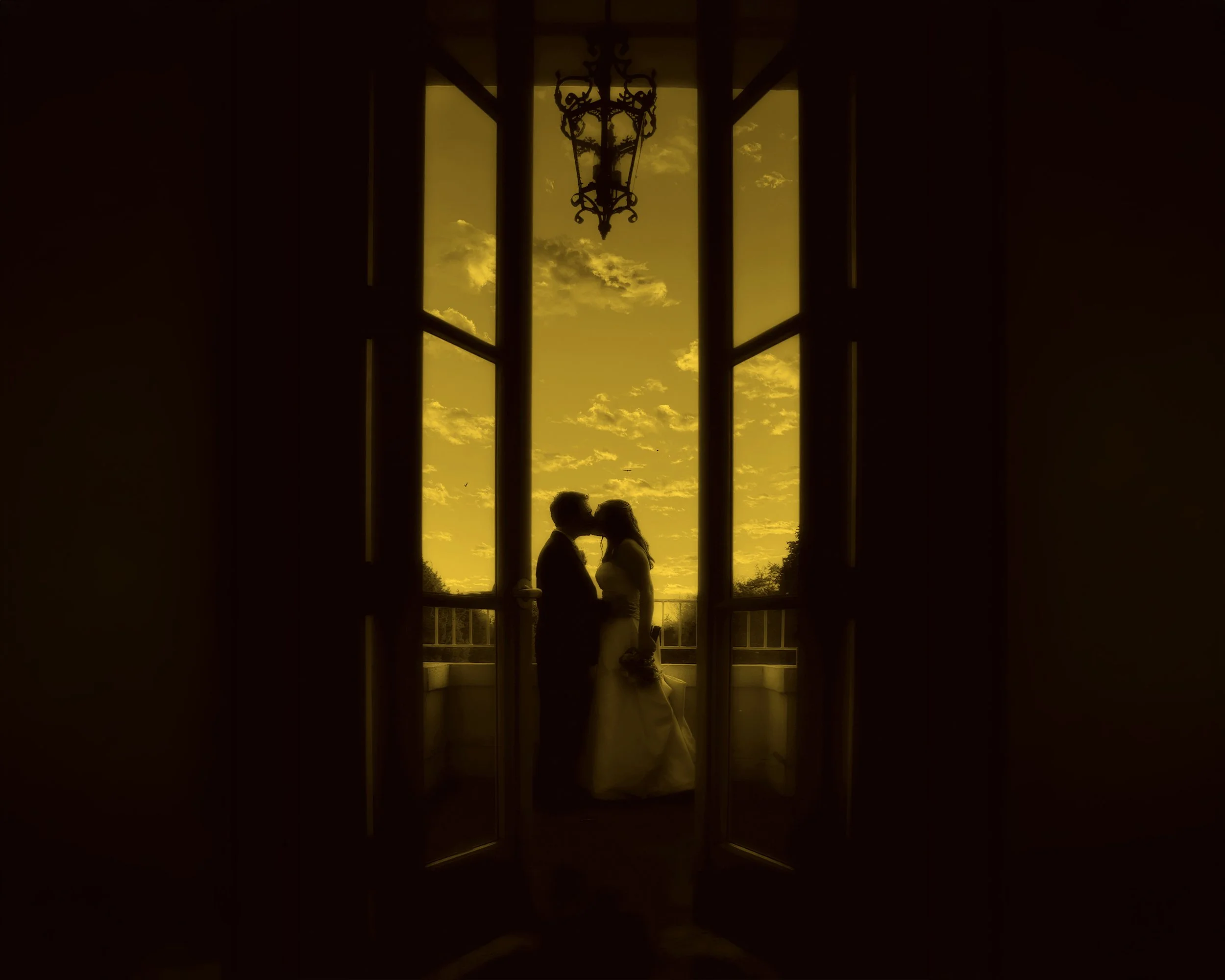 Terrace Silhouette Portrait – Wadsworth Mansion Fine Art Wedding