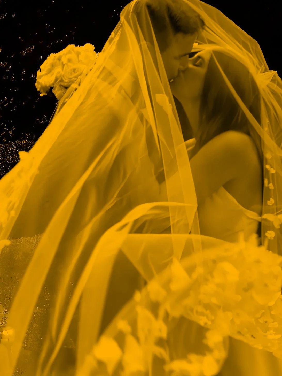 Romantic veil portrait of bride and groom at Lord Thompson Manor wedding