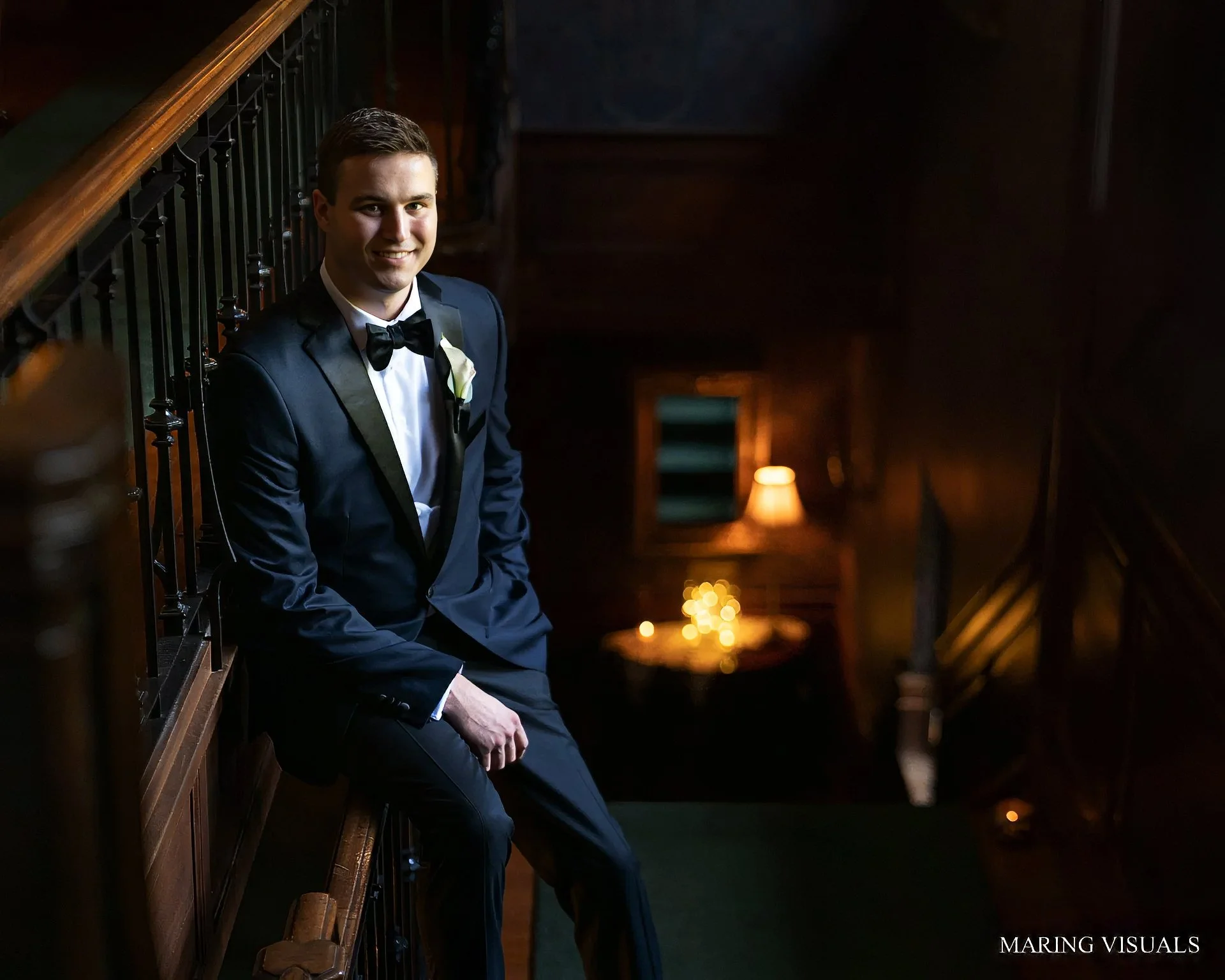 Groom Portrait Inside Lord Thompson Manor