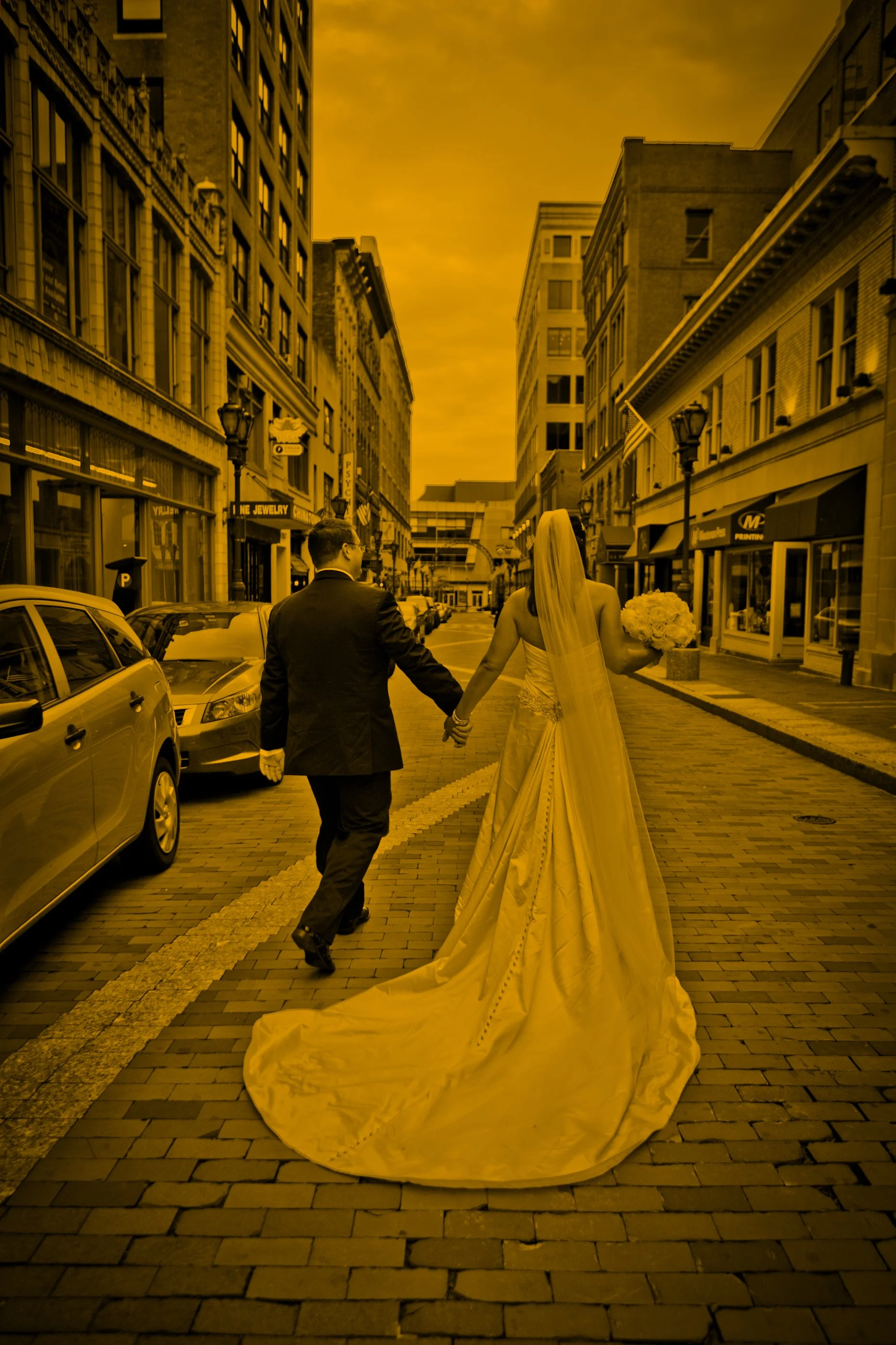 Hartford Street Wedding Portrait Outside The Society Room