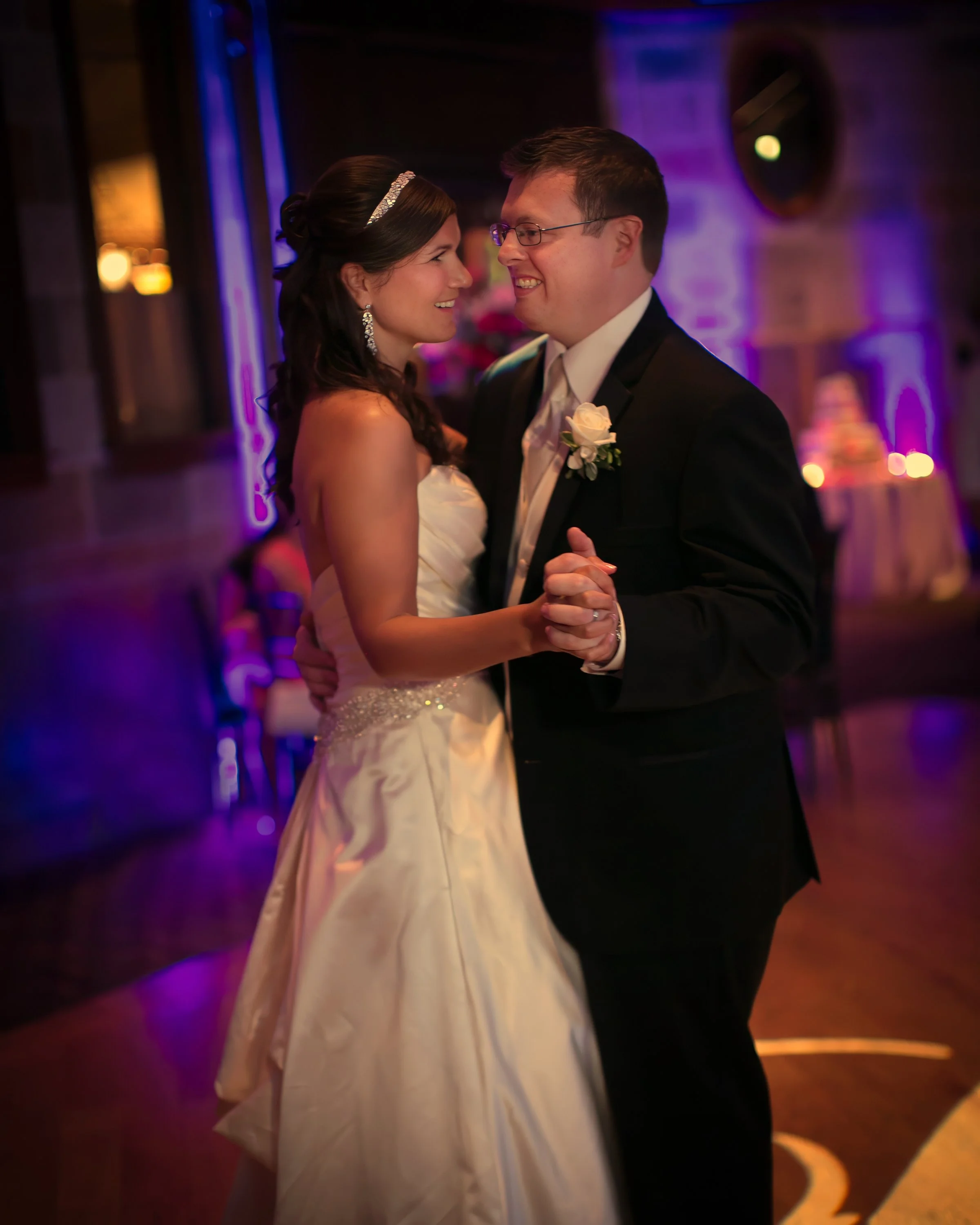 Bride and groom first dance celebration at The Society Room of Hartford ballroom