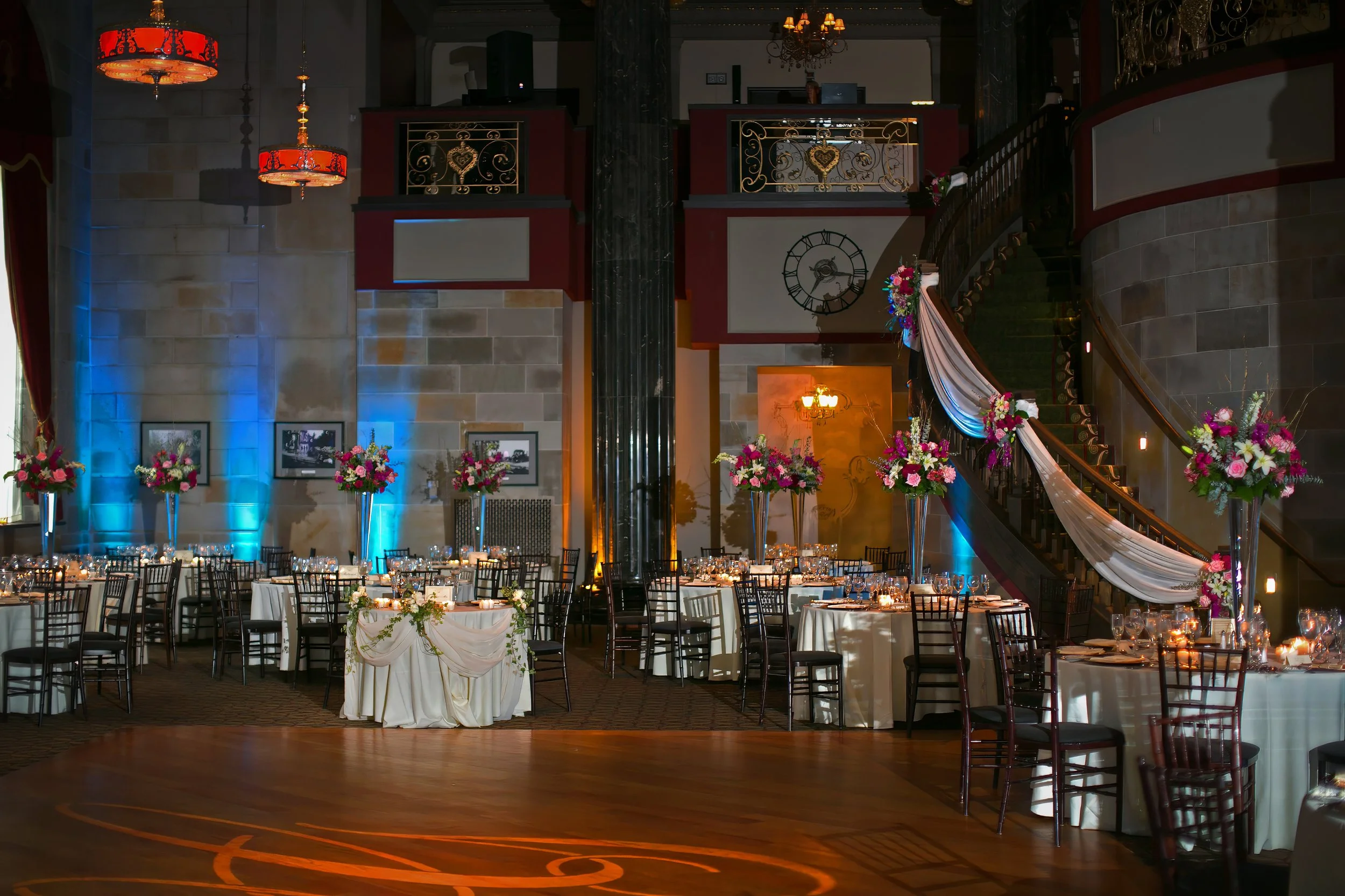 Wide Ballroom Reception Setup at The Society Room of Hartford