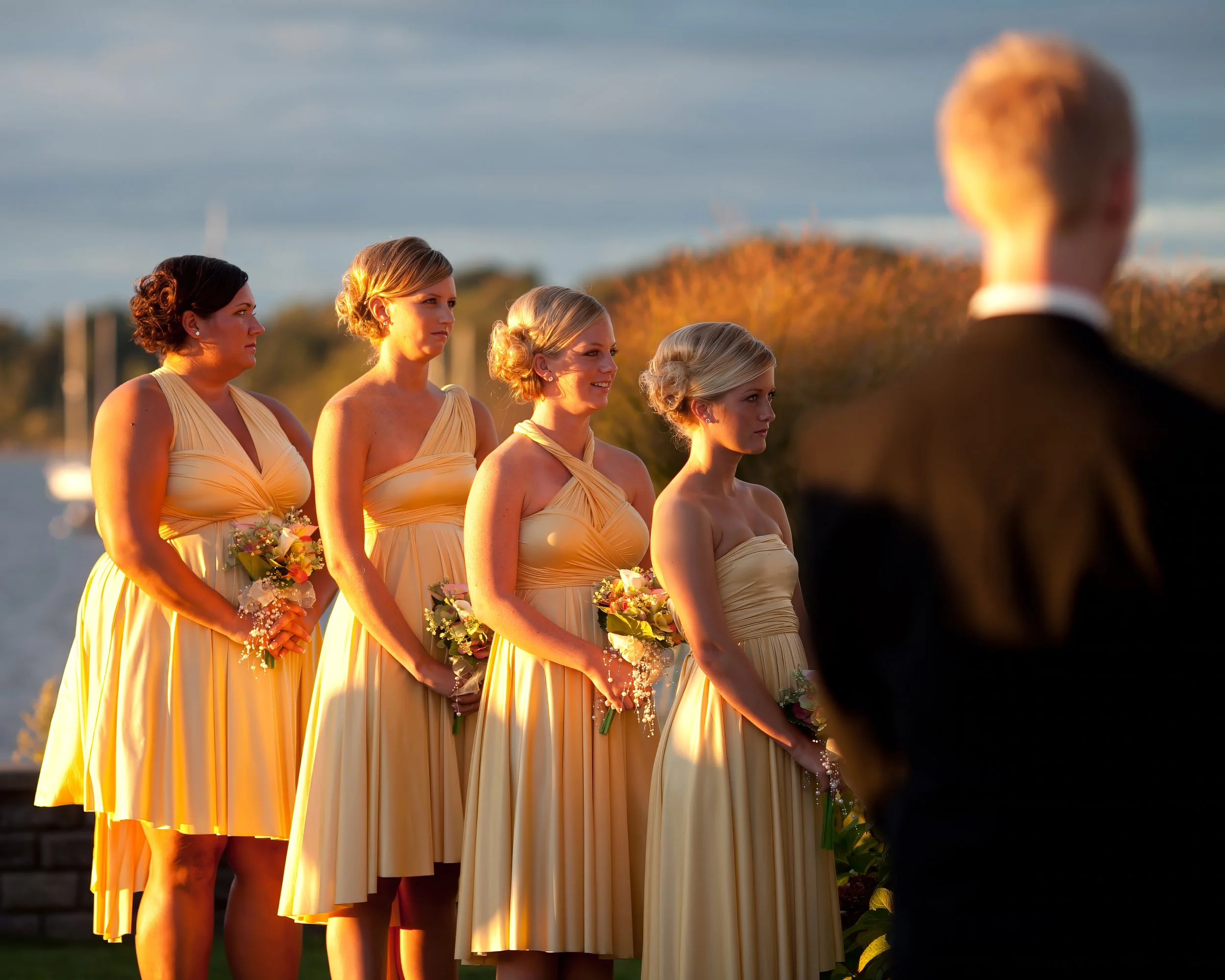 Bridesmaids Watching Ceremony at Amarante’s Sea Cliff