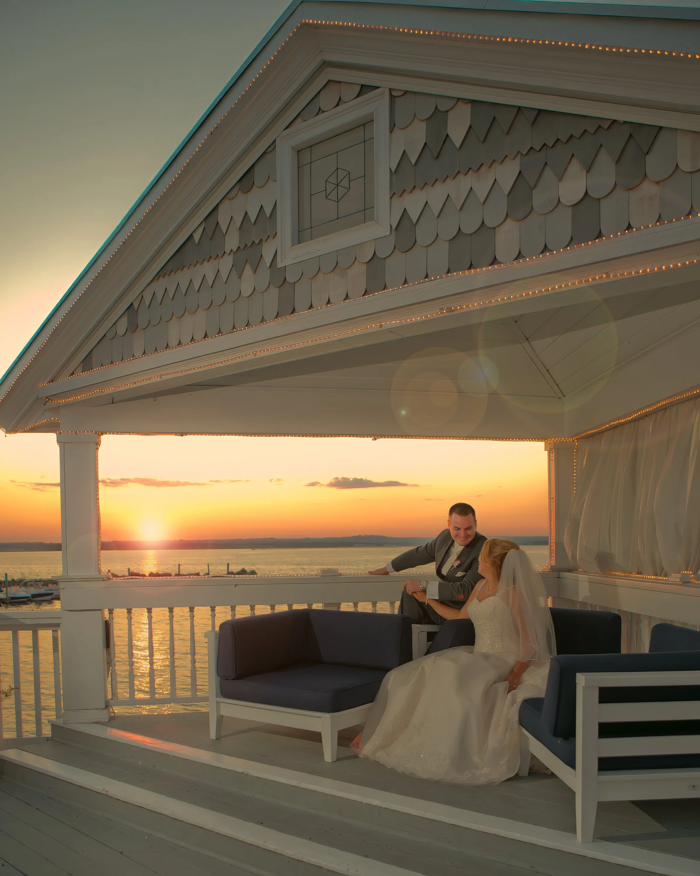 Sunset Cove Portrait on the Deck at Amarante’s Sea Cliff