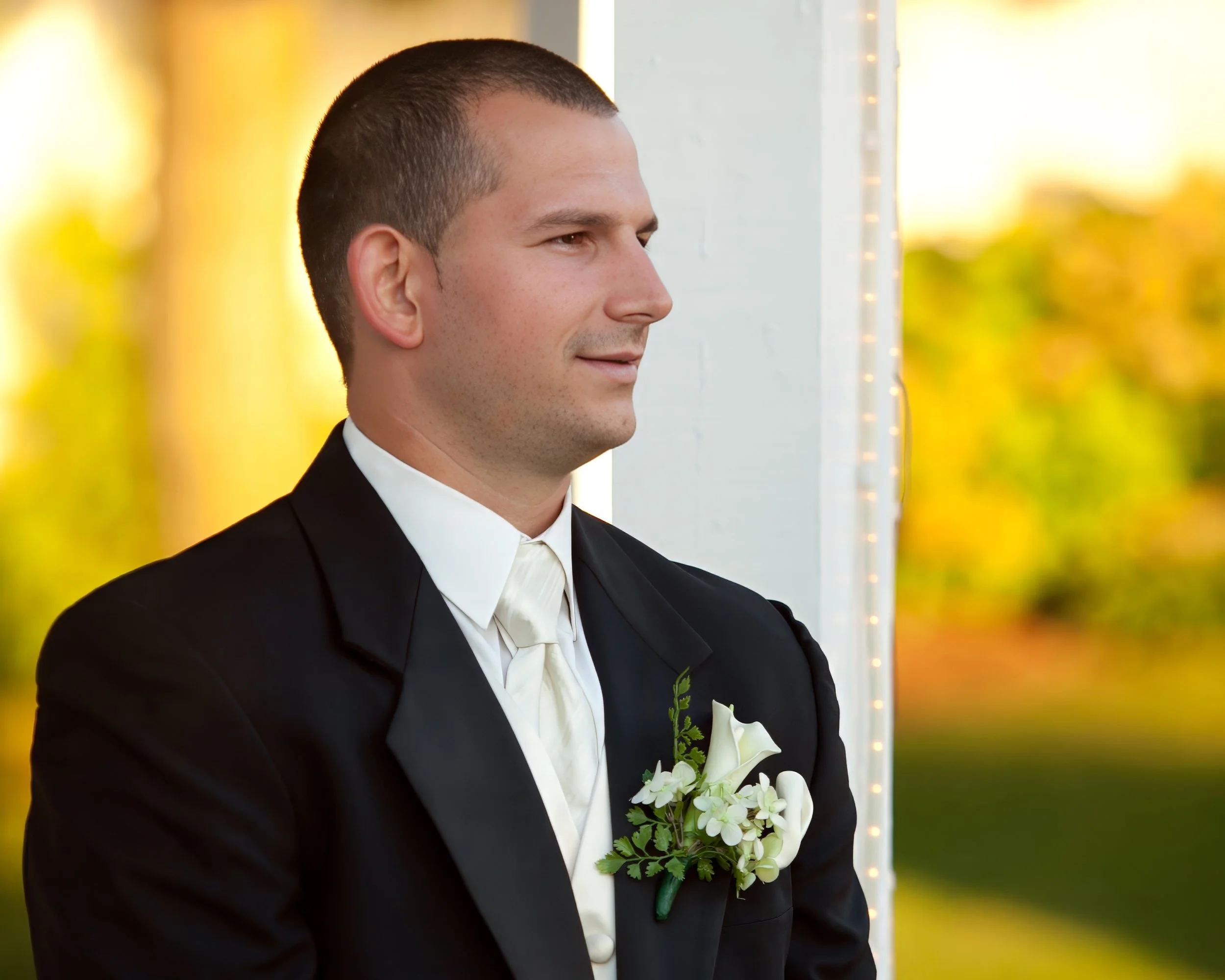 Groom’s First Look During Ceremony at Amarante’s Sea Cliff