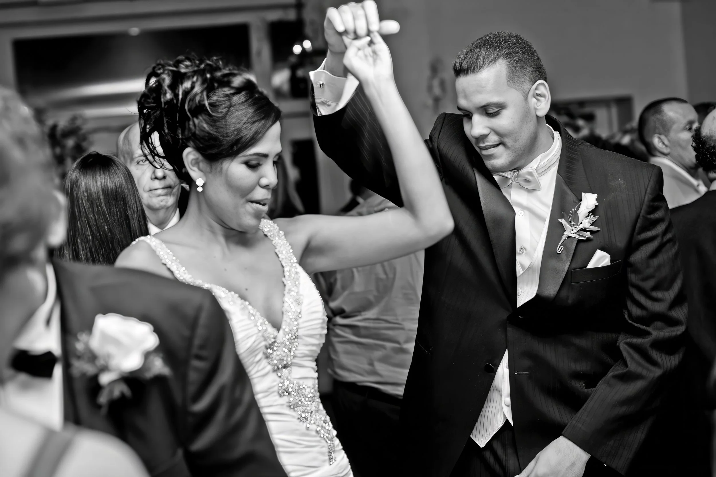 Playful Dance Floor Moment at Reception