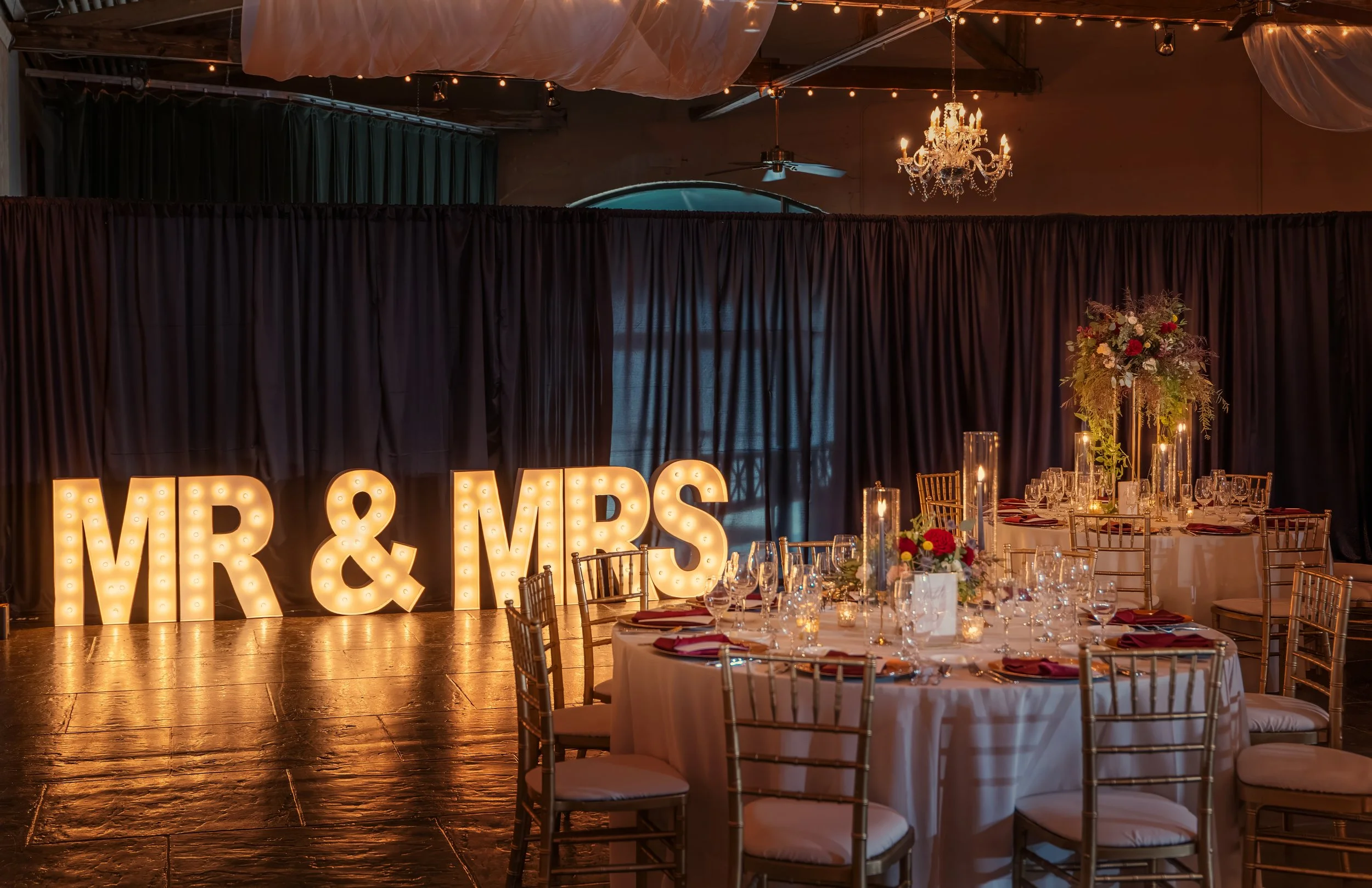 Savannah Station Ballroom Set for Wedding Reception