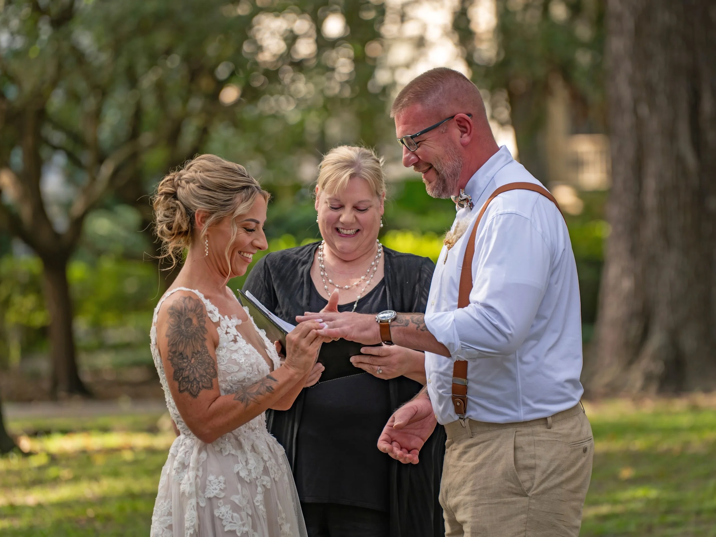Exchange of Rings Beneath the Live Oaks in Forsyth Park