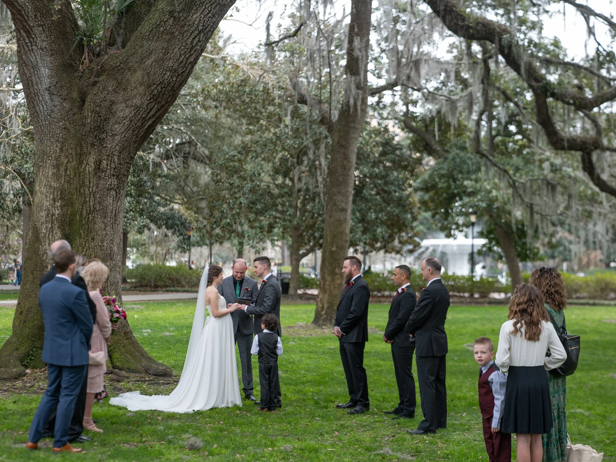 Intimate Wedding Ceremony Beneath the Live Oaks in Forsyth Park