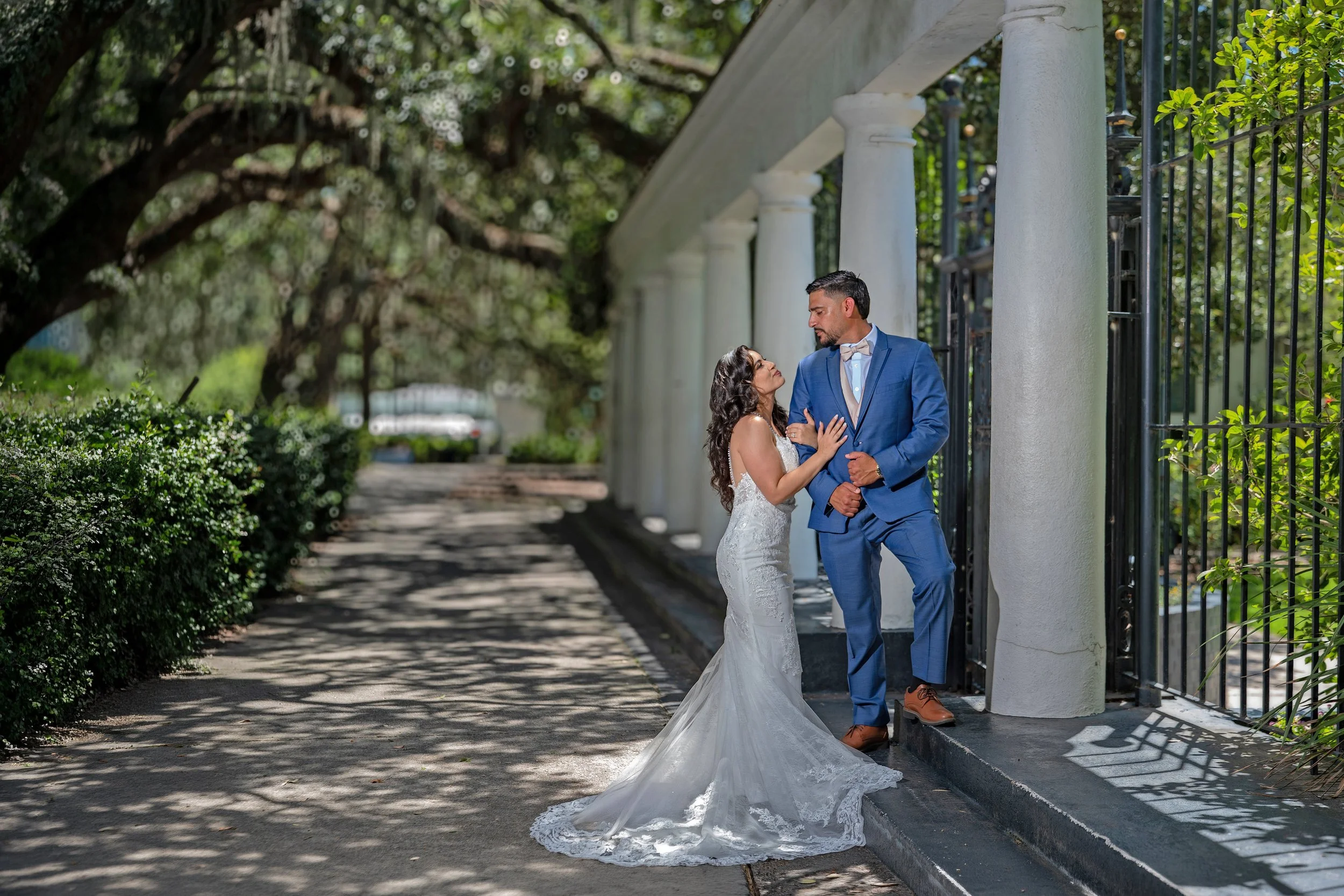 Fashion Inspired Wedding Portraits in the Fragrant Garden at Forsyth Park