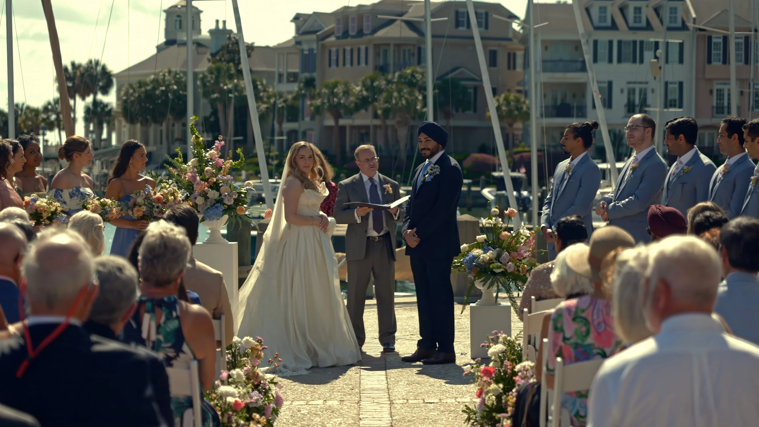 South Carolina Yacht Club Hilton Head Outdoor Wedding Ceremony Wide View
