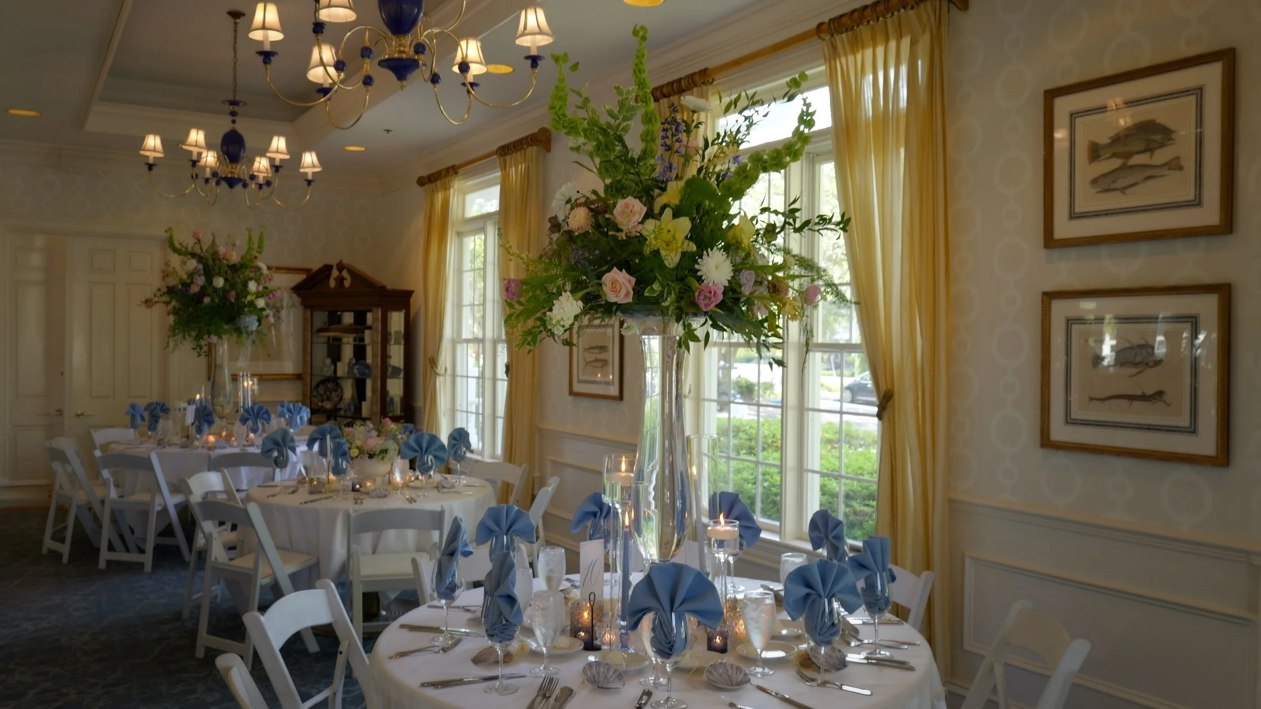 Wedding Reception Decor and Tablescape South Carolina Yacht Club Hilton Head