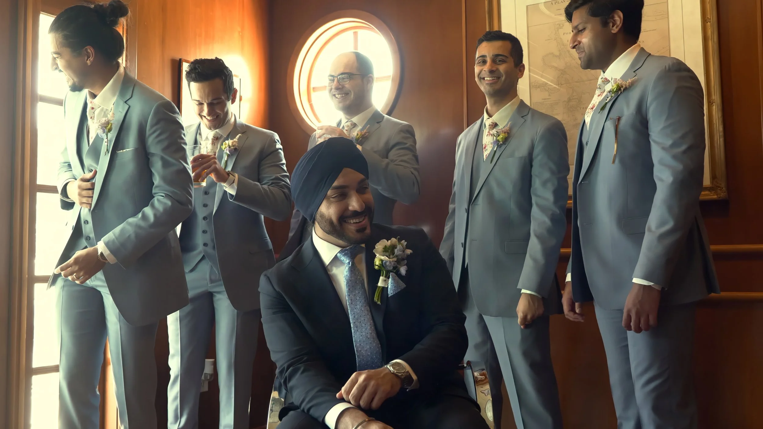Groom and Groomsmen Getting Ready South Carolina Yacht Club Hilton Head Wedding