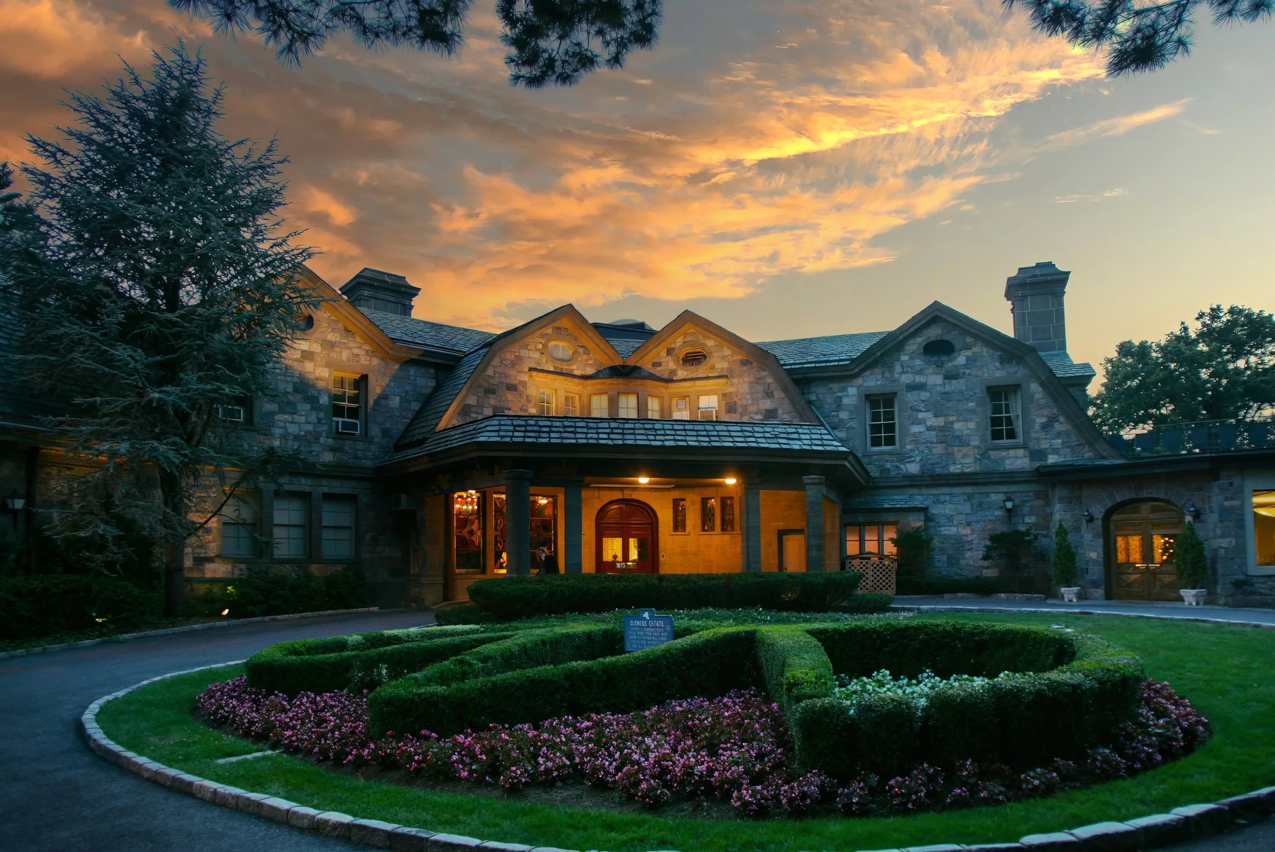 Tappan Hill Mansion Evening Exterior